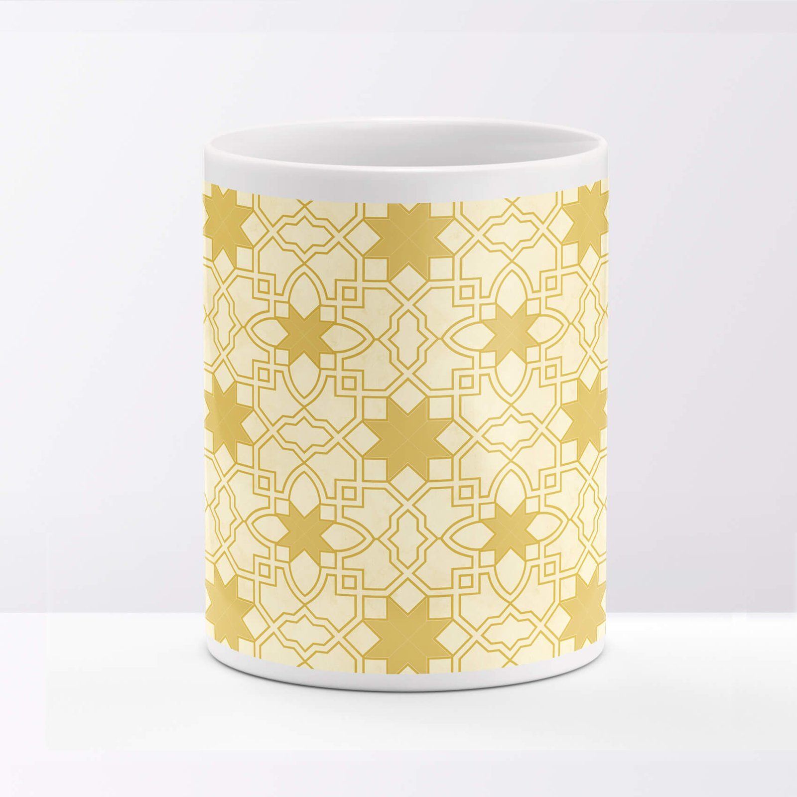 Rajasthani Jali Design Yellow Coffee Mug image 4