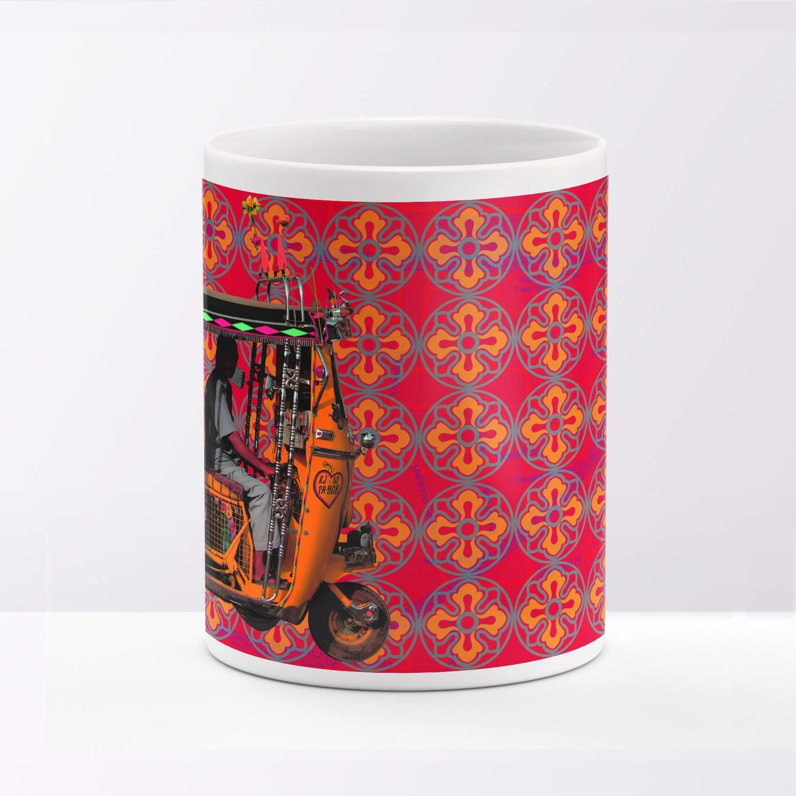 Orange Taxi Funky Coffee Mug image 4