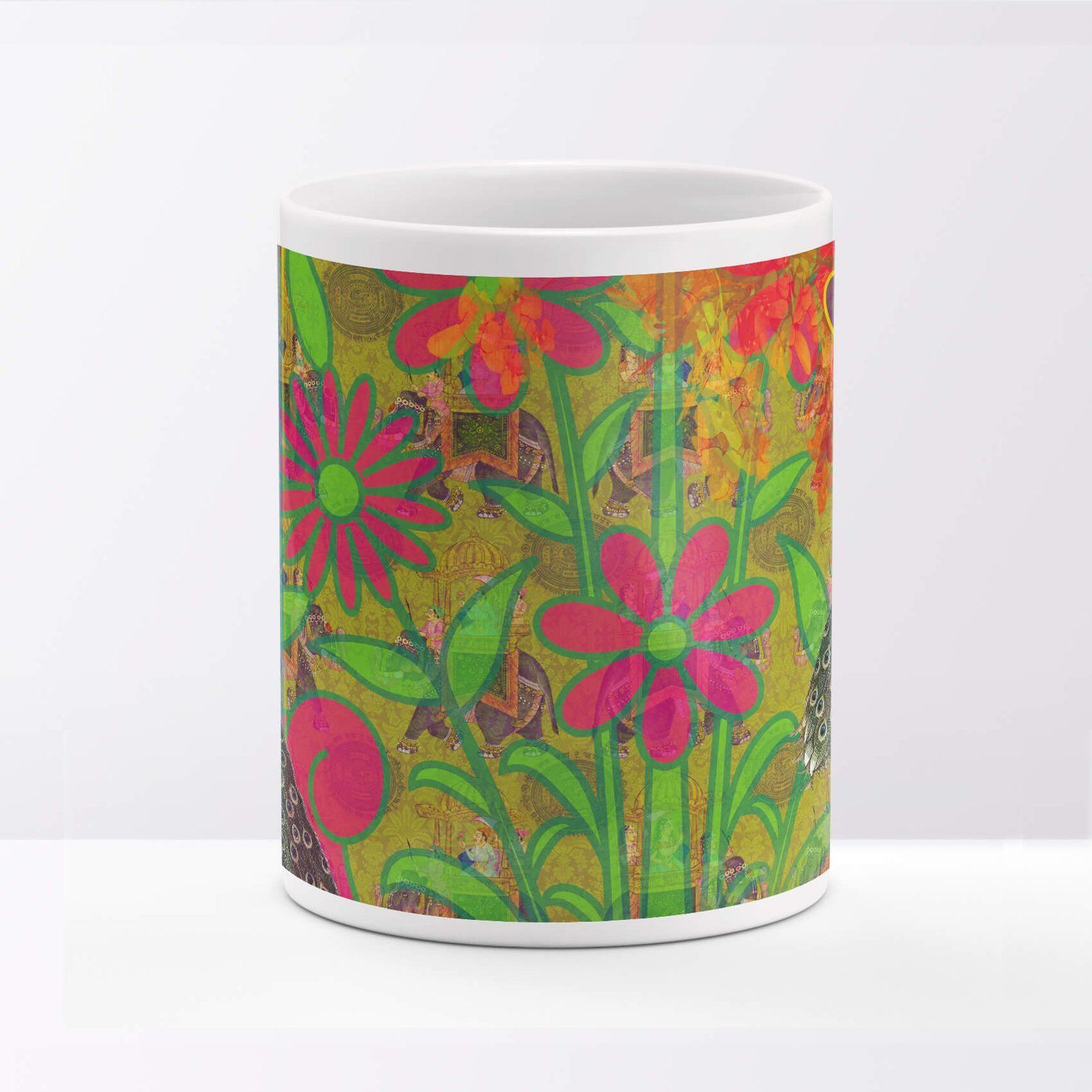 Two Peacock Designer Ceramic Coffee Mug image 4