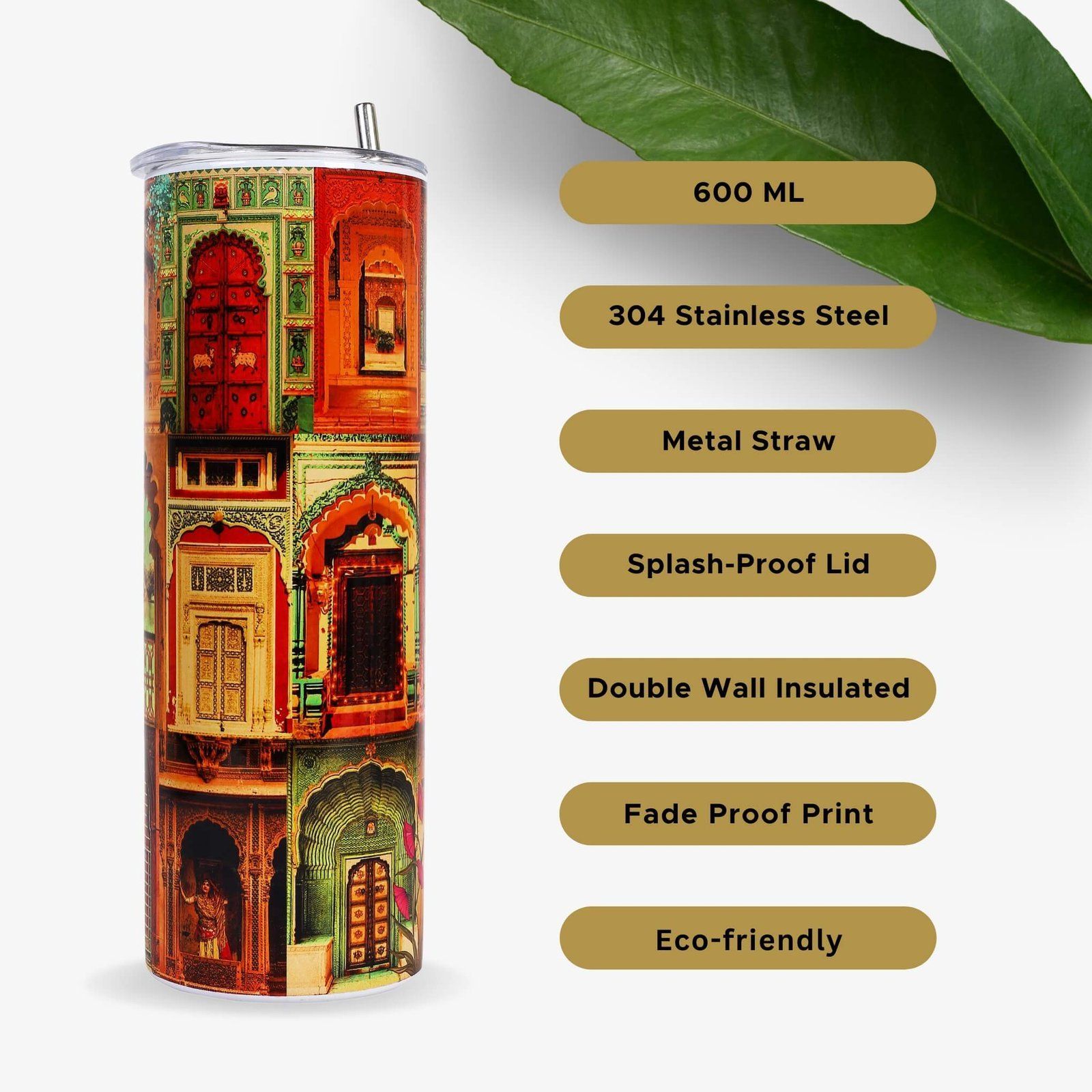 Beautiful Door Of Rajasthan Tumbler Bottle image 5