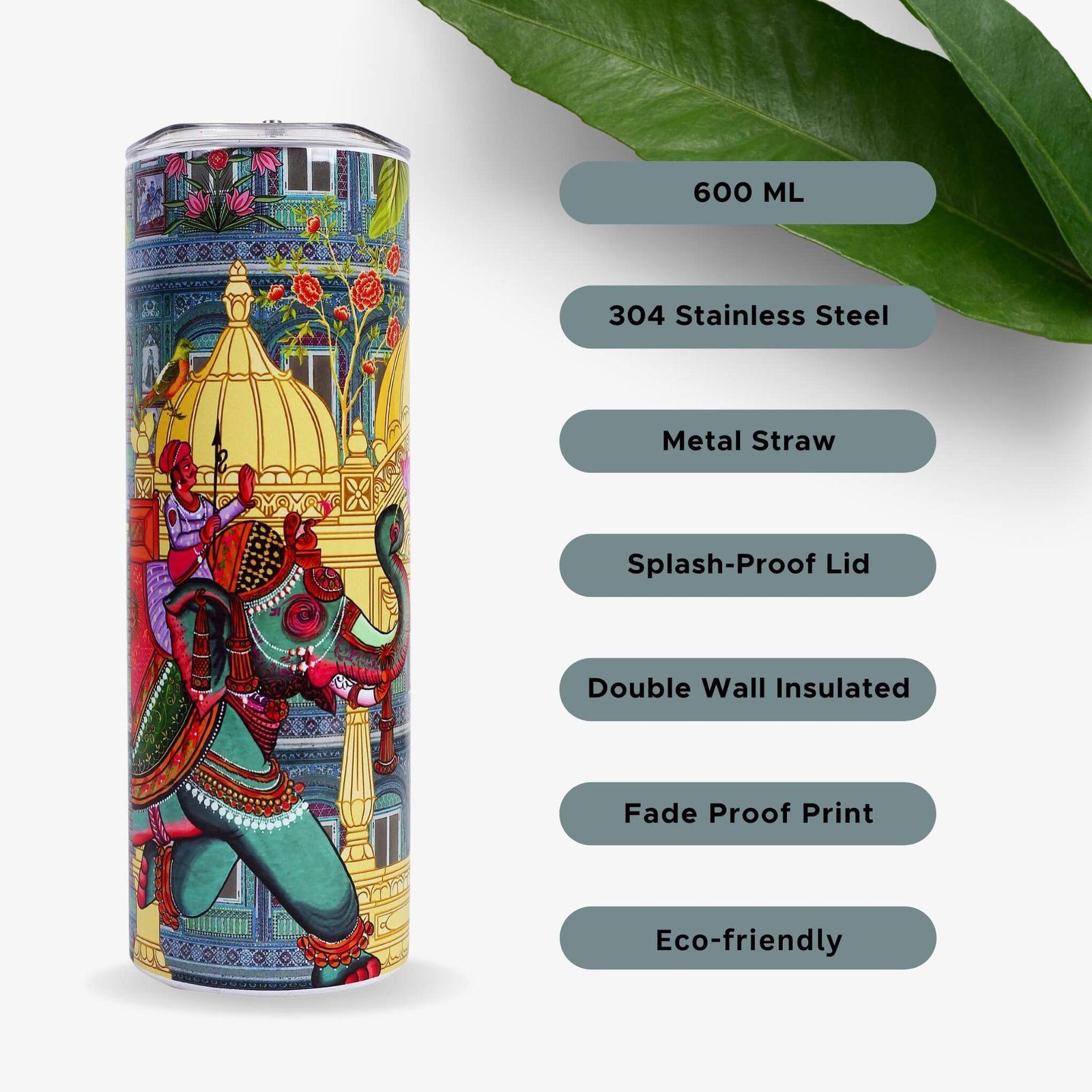 Evening Walk In Shekhawati Steel Tumbler With Lid image 5