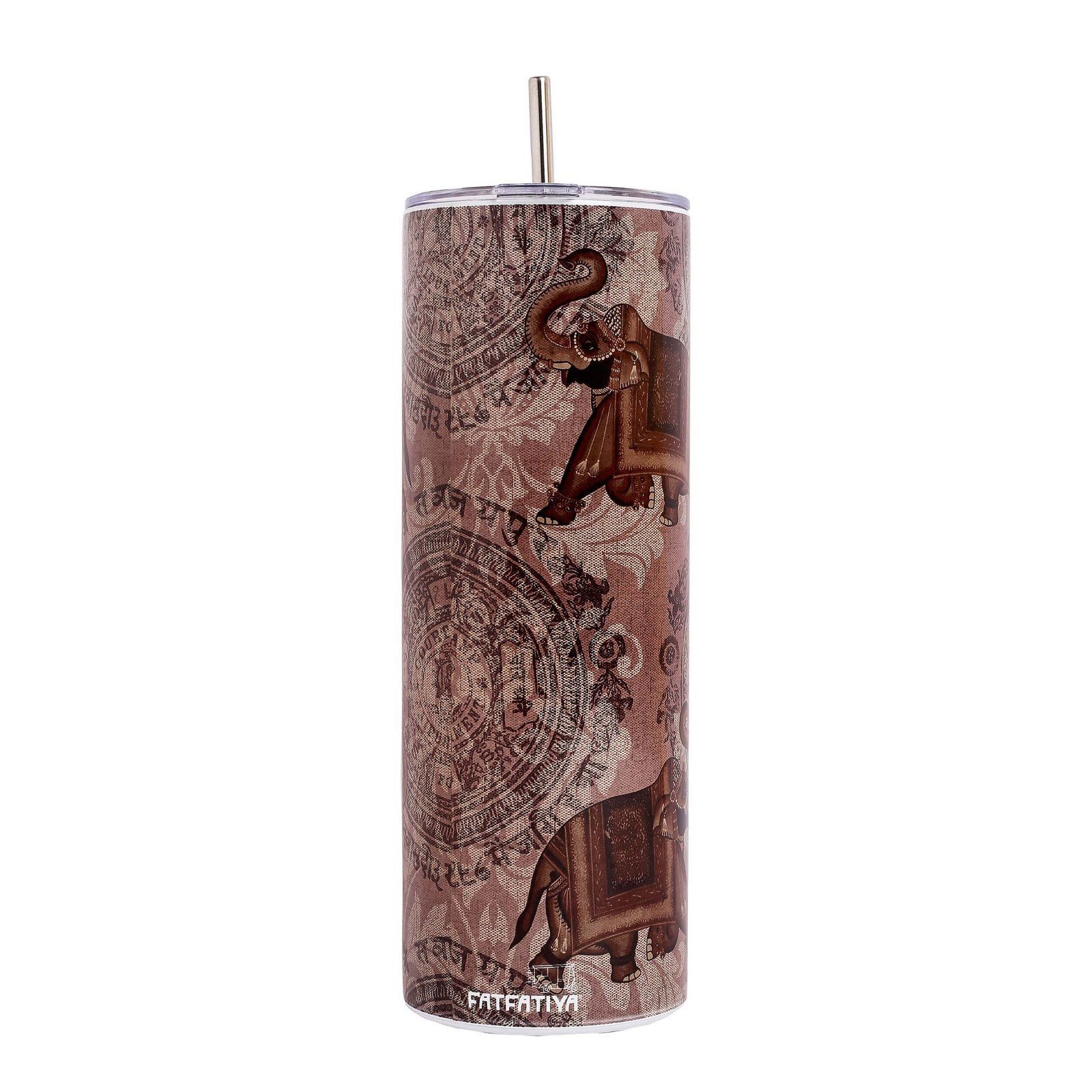Royal Elephant Procession Stainless Steel Tumbler With Straw image 5