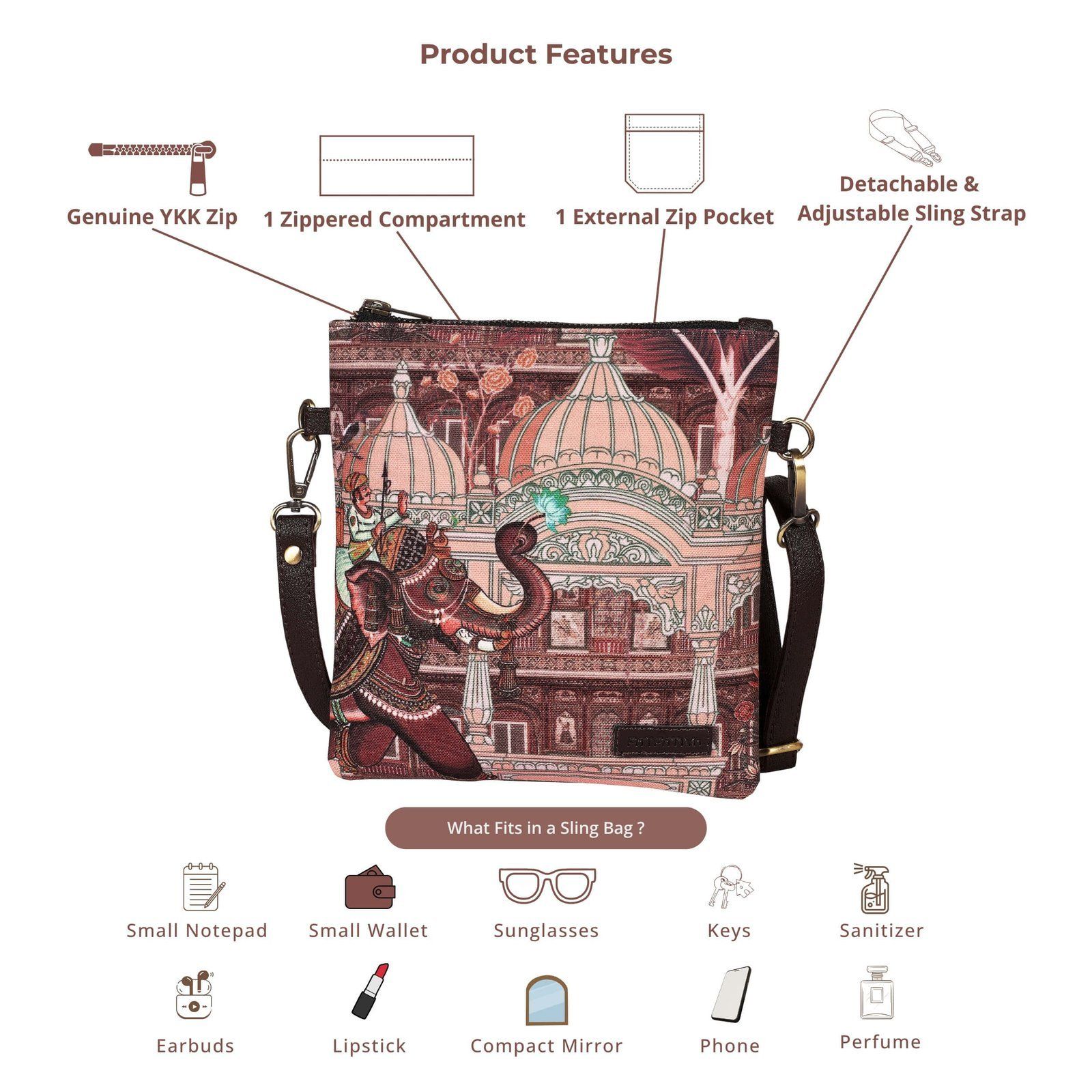 Dome Elephant Sling Bag For Women & Girls image 5