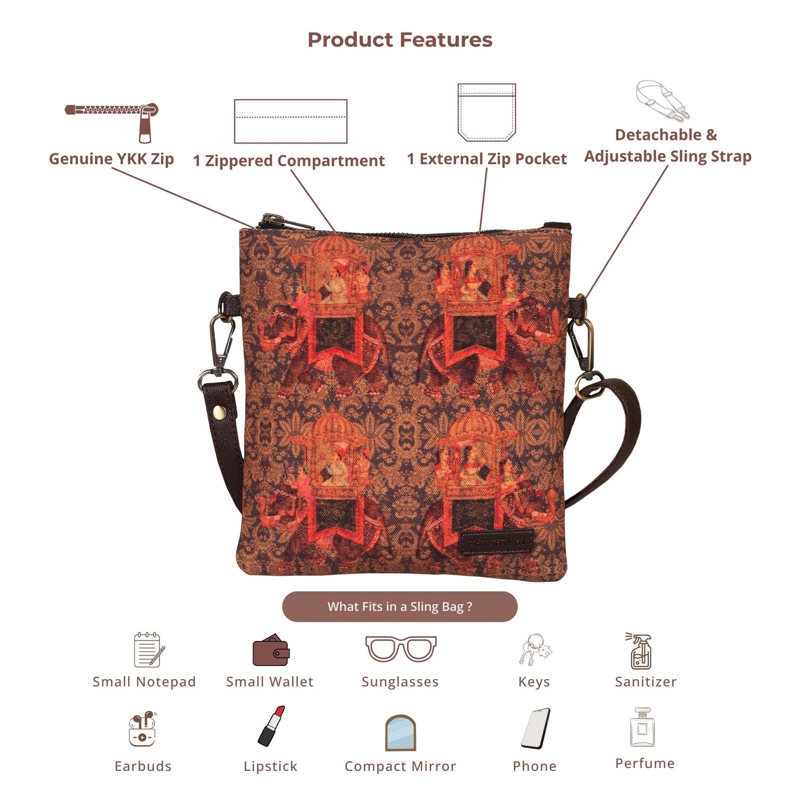 Royal Procession Art Mini Sling Bag image 5