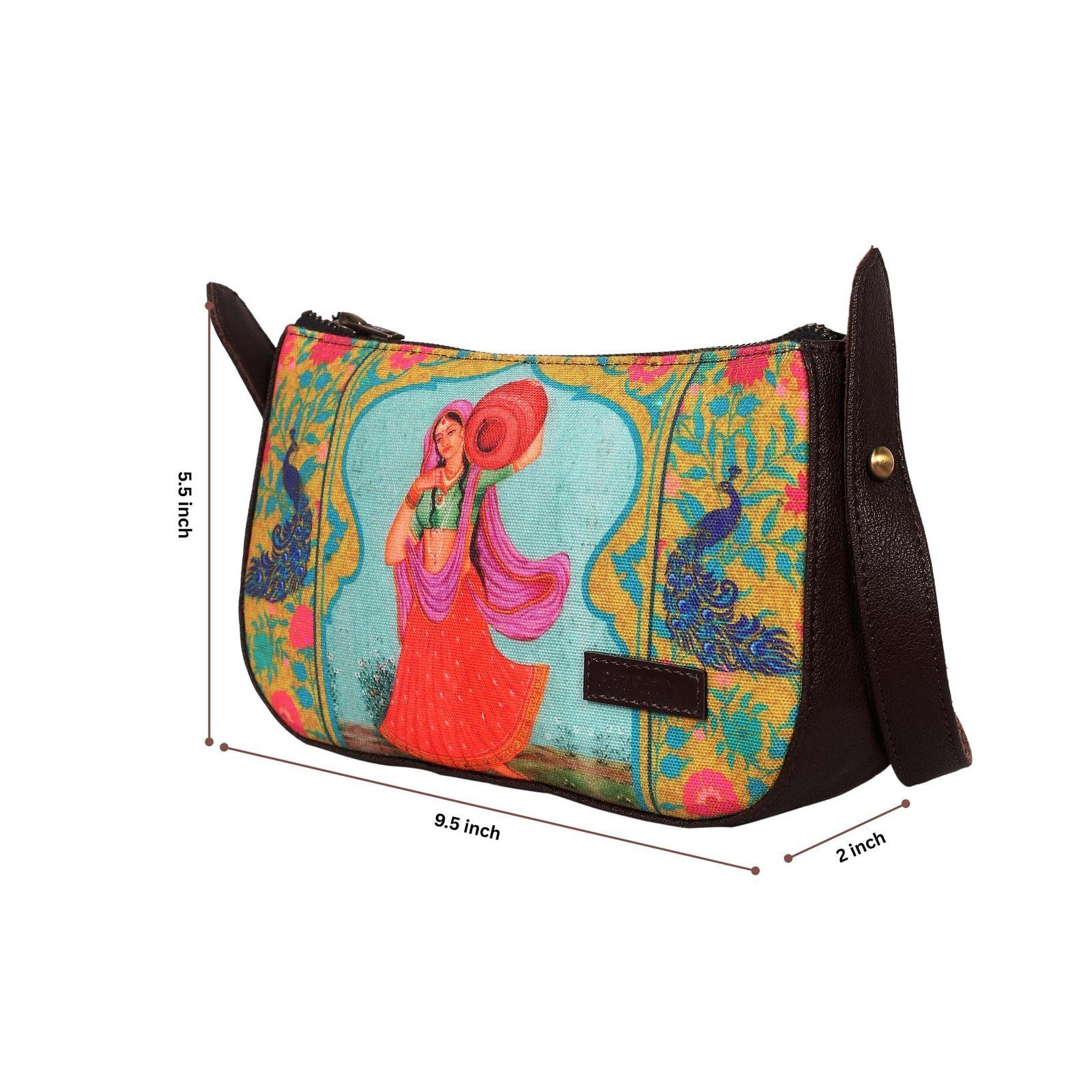 Rajasthani Woman Portrait Baguette Bag image 5