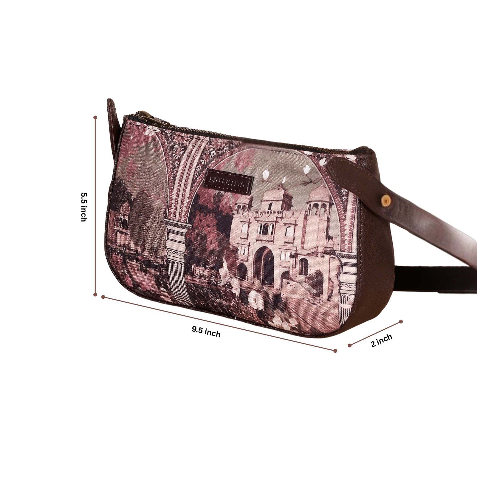 Vintage Rajasthani Architecture Art Baguette Bag image 5