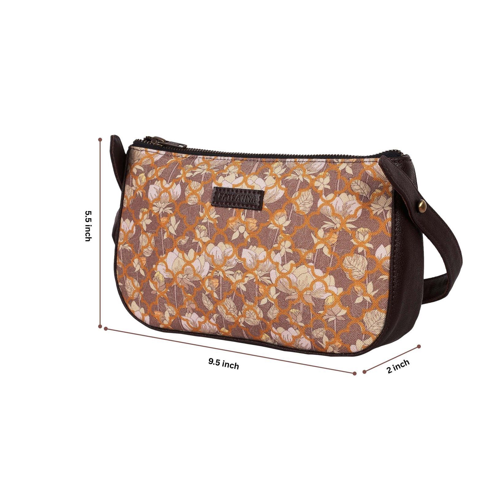 Subtle Floral Print Baguette Bag image 5