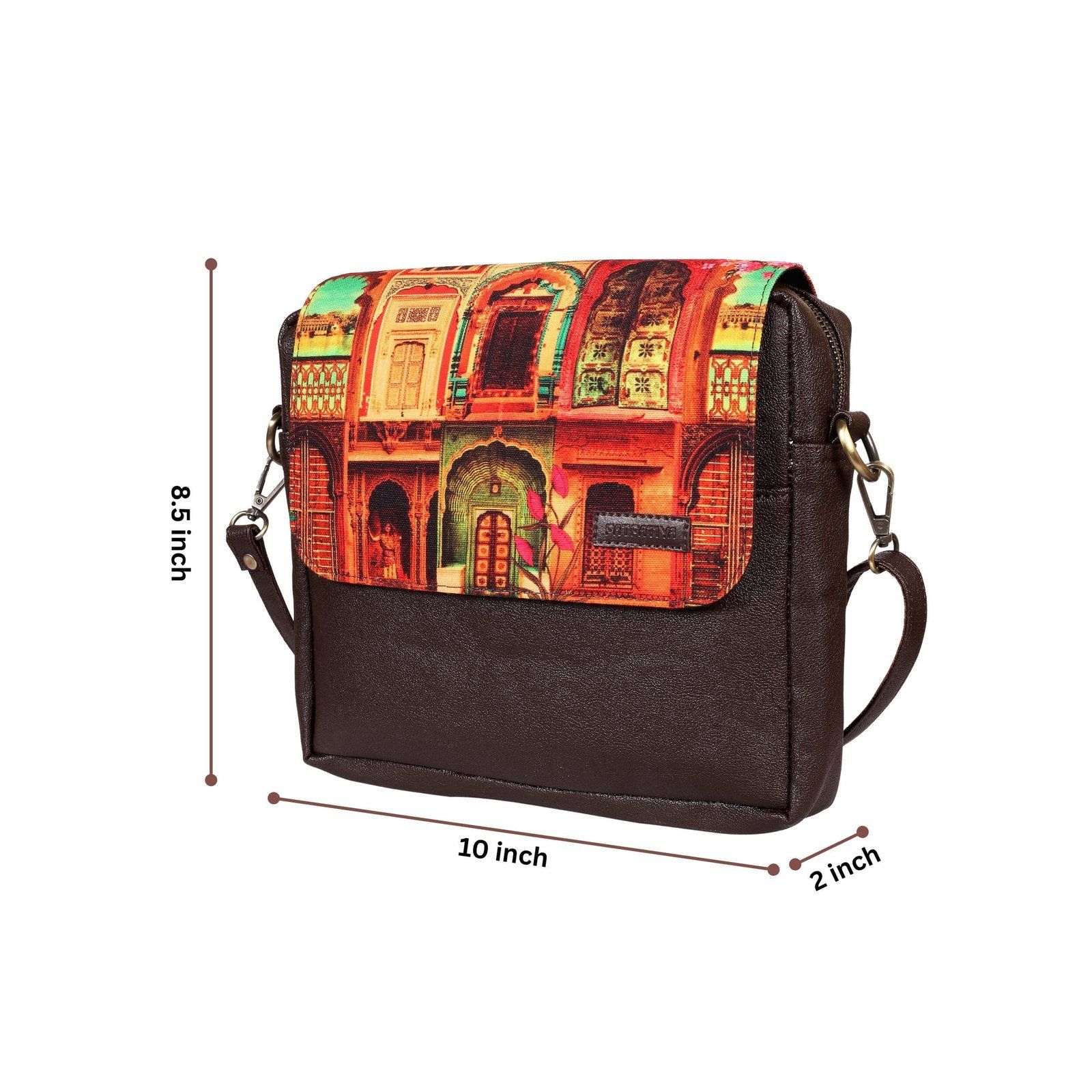 Colorful Haveli Print Sling Bag image 5