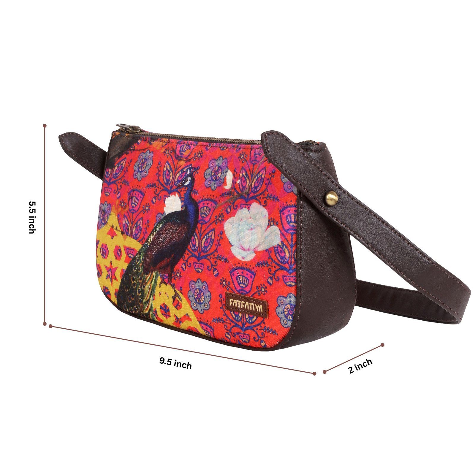 Peacock Print Women‚ Baguette Bag image 5