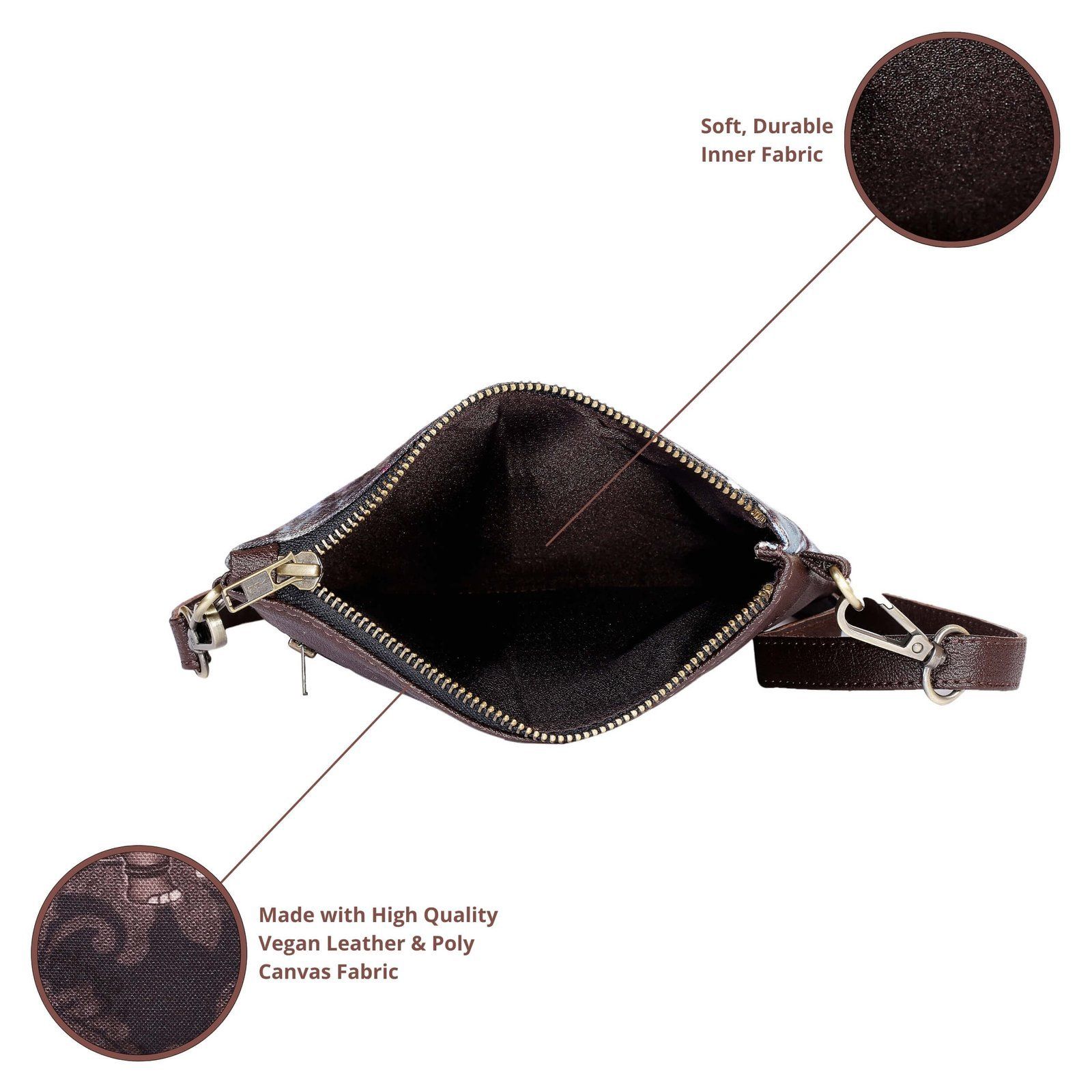 Royal Elephant Print Canvas Sling Bag image 6