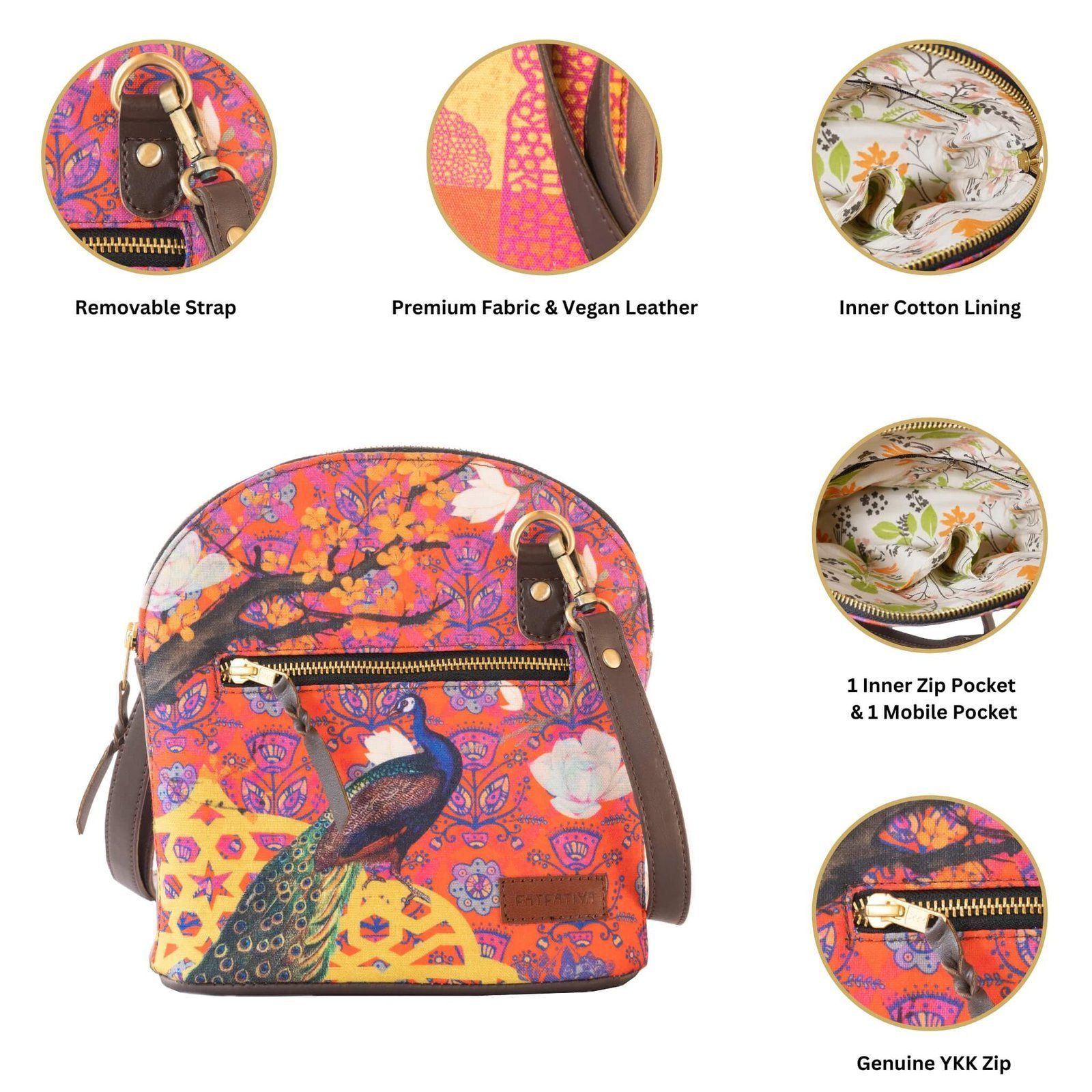 The Song Of Peacock Crossbody Shoulder Bag image 6