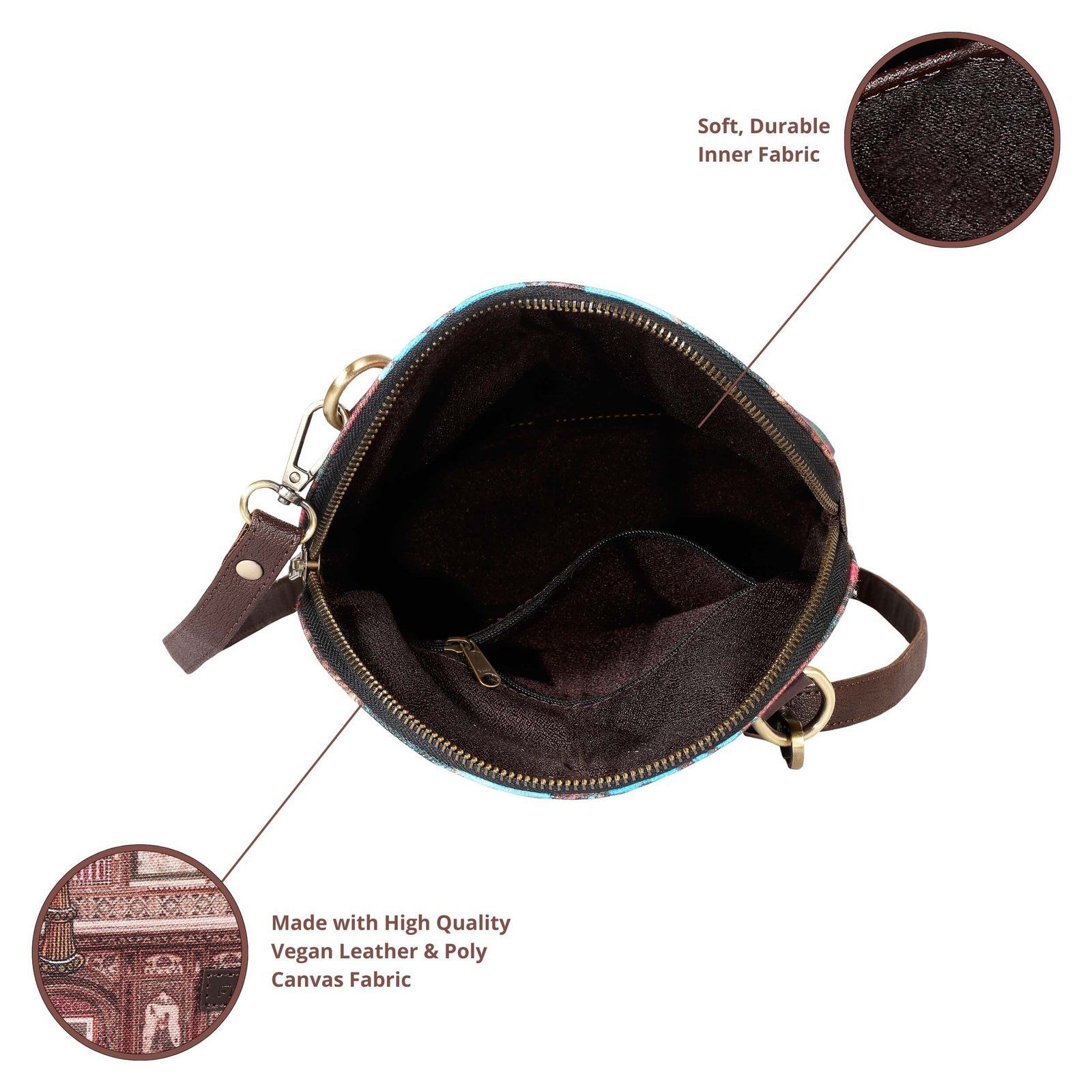 Elephant Procession & Palace Print Crossbody Bag image 6