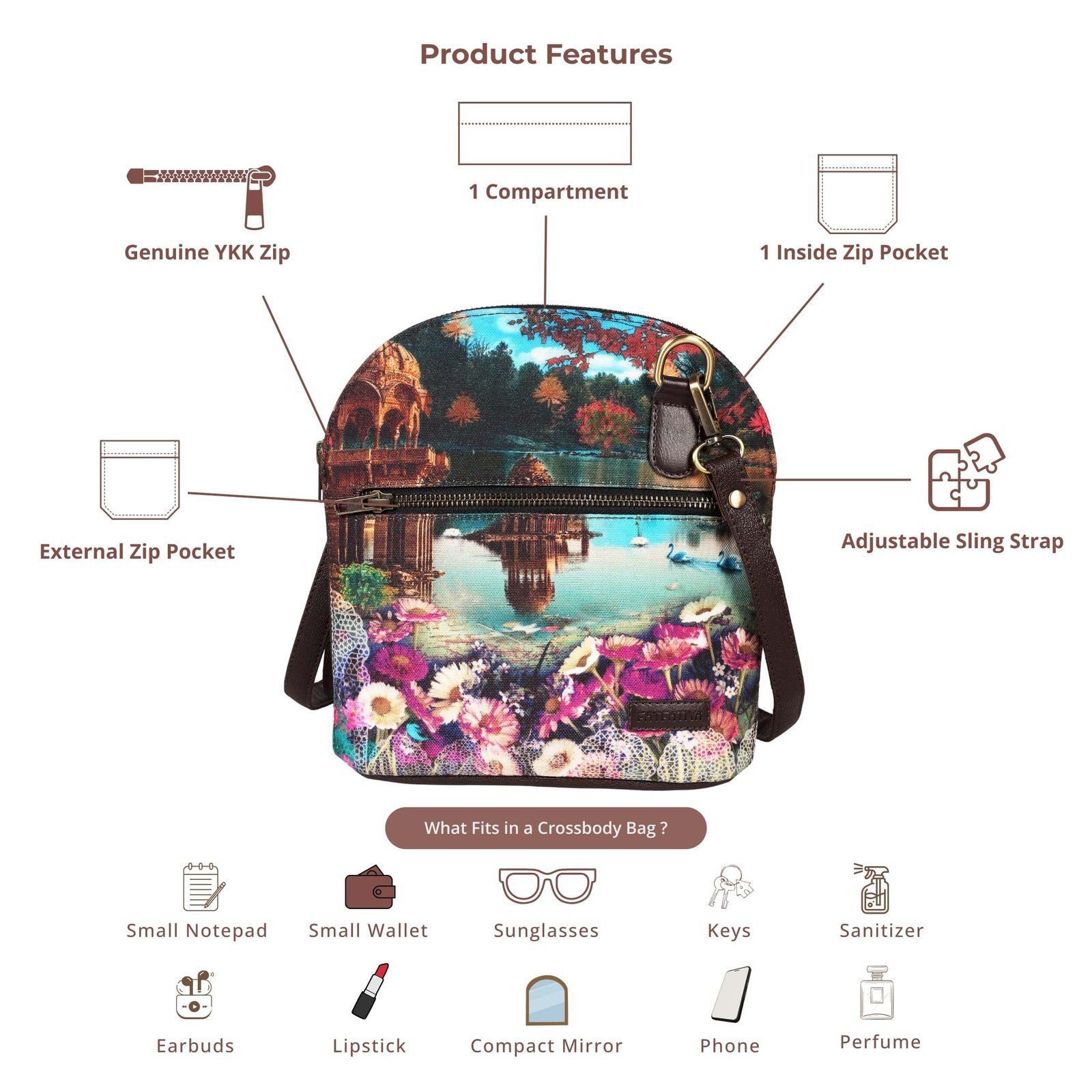 Floral & Palace Dome Trendy Women's Crossbody image 6