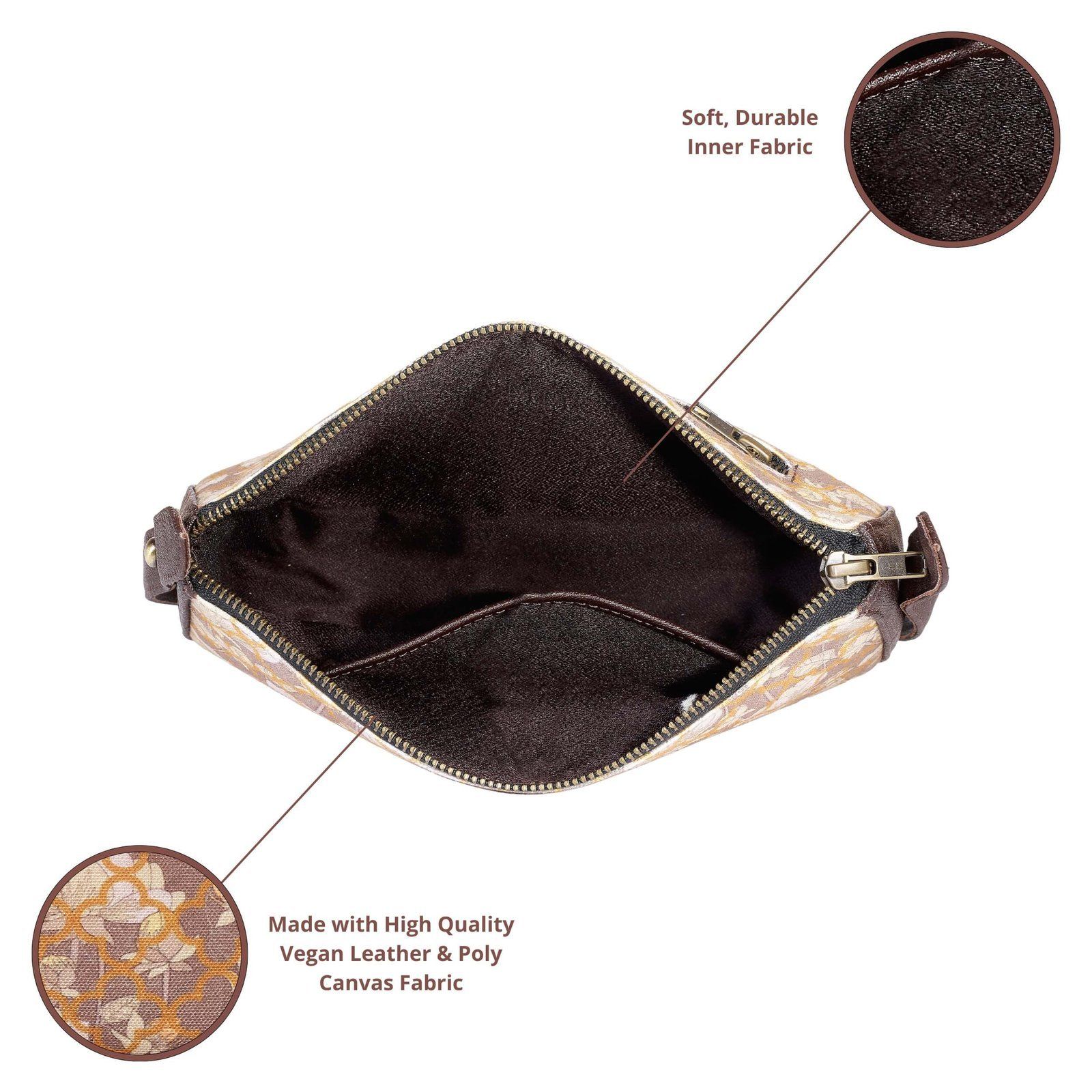Subtle Floral Print Baguette Bag image 6