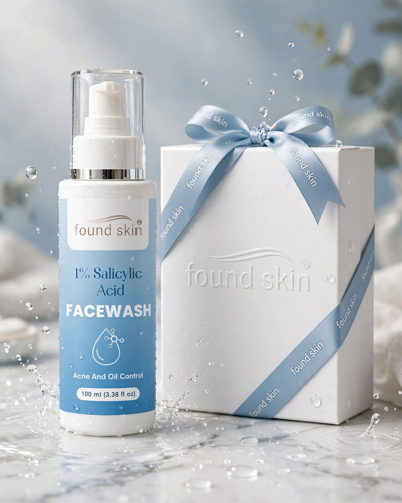 Found Skin 1% Salicylic Acid Face Wash For Acne &AMP; Oil Control, Deep Cleansing Daily Cleanser For Oily &AMP; Acne Prone Skin, 100ML