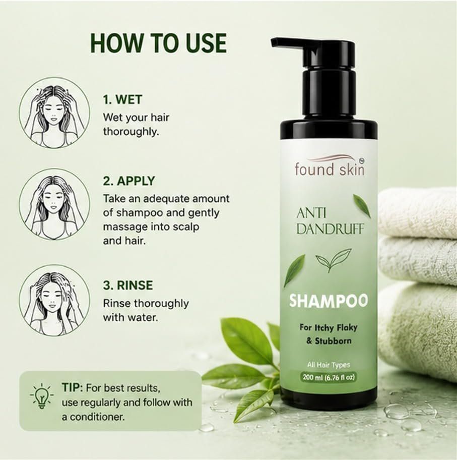 Found Skin Anti Dandruff Shampoo For Men & Women, 200ML image 2