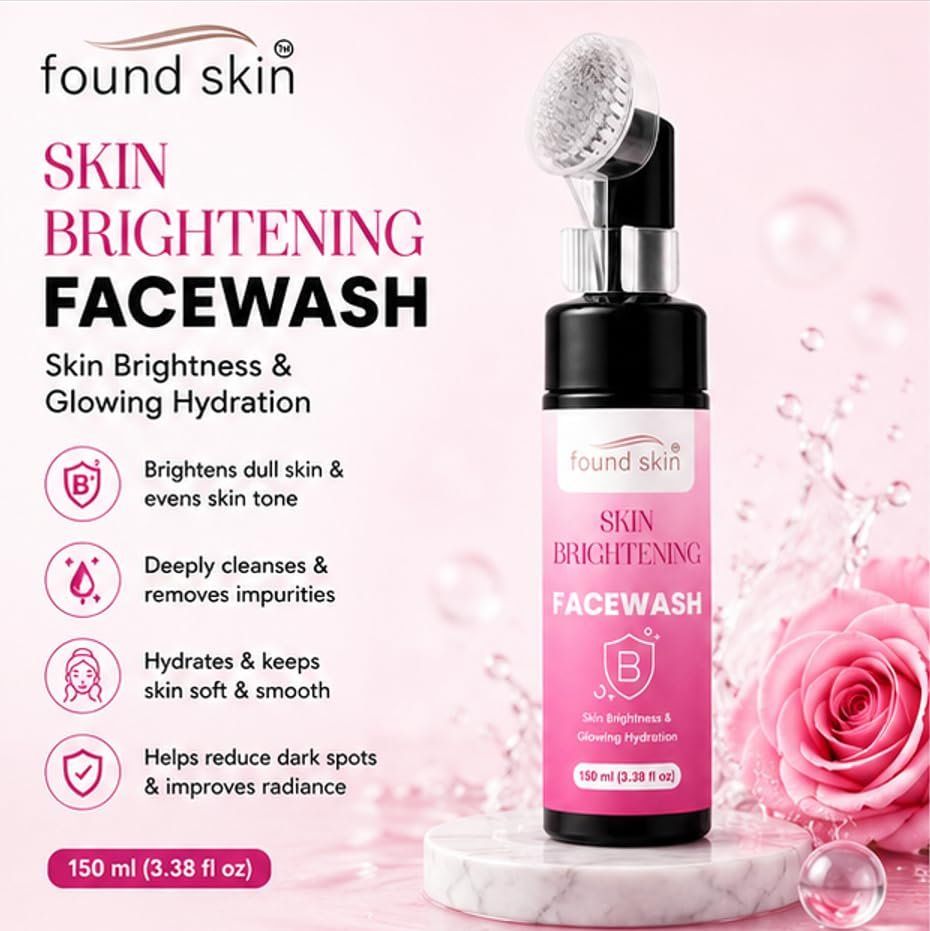 Found Skin Brightening Face Wash For Glowing & Hydrated Skin | Gentle Daily Facial Cleanser For Fresh, Smooth & Radiant Looking Skin For Men & Women 150ML image 2