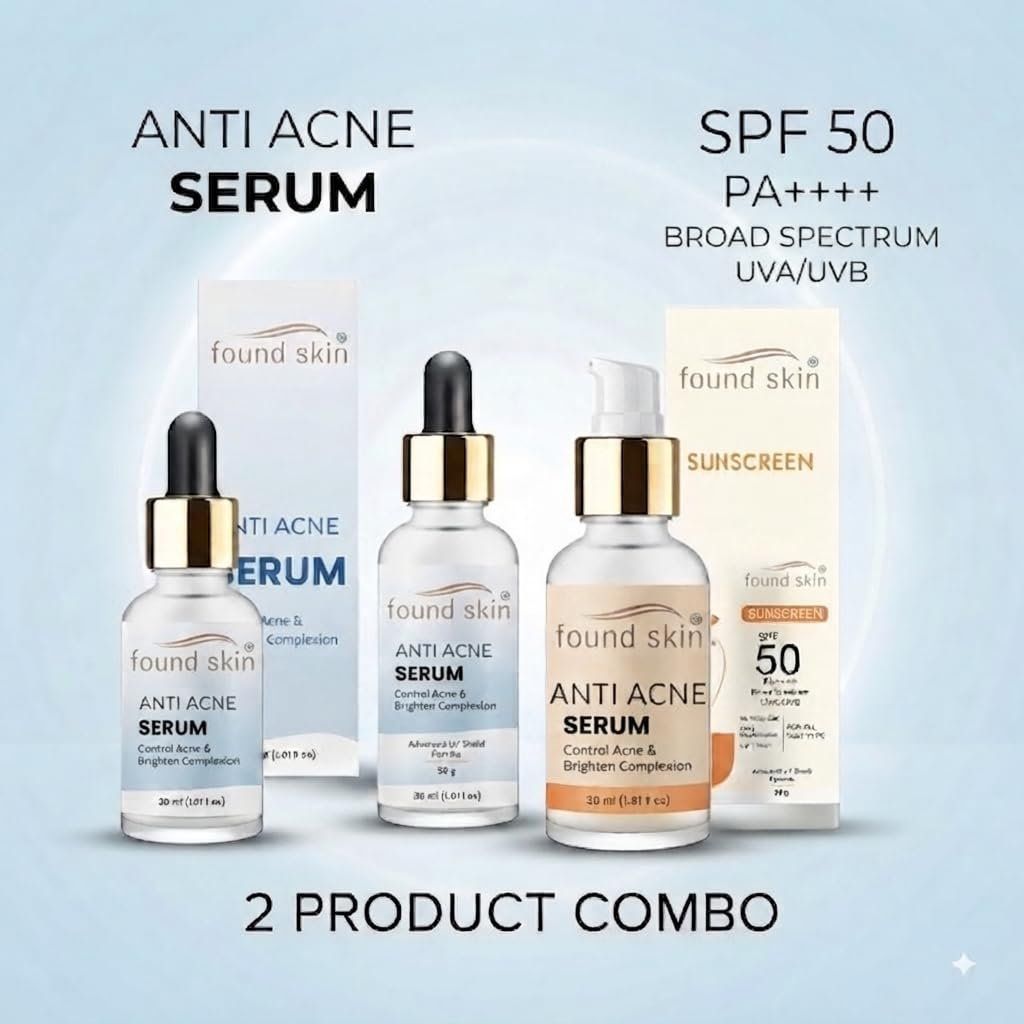 Found Skin Anti-acne Serum 30ML + Sunscreen Spf 50 (50G) Combo | Acne Care & Daily Sun Protection | Broad Spectrum Uva/uvb image 3