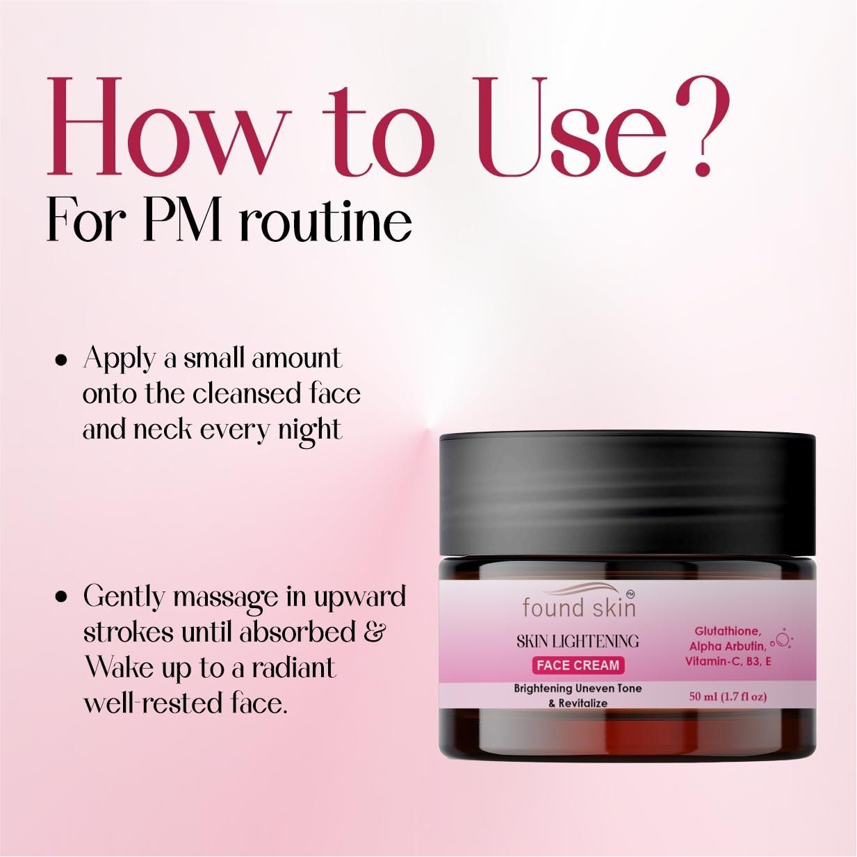 Found Skin Face Cream For Brightening &AMP; Even Skin Tone | Oil-free Hydration Moisturizer | Skin Rejuvenation Formula | Daily Use Cream For All Skin Types | 50 Ml image 3
