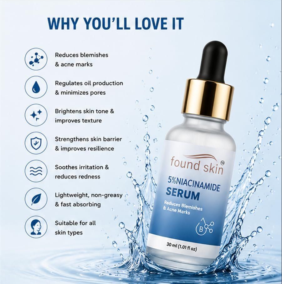 Found Skin 5% Niacinamide Face Serum 30ML image 4