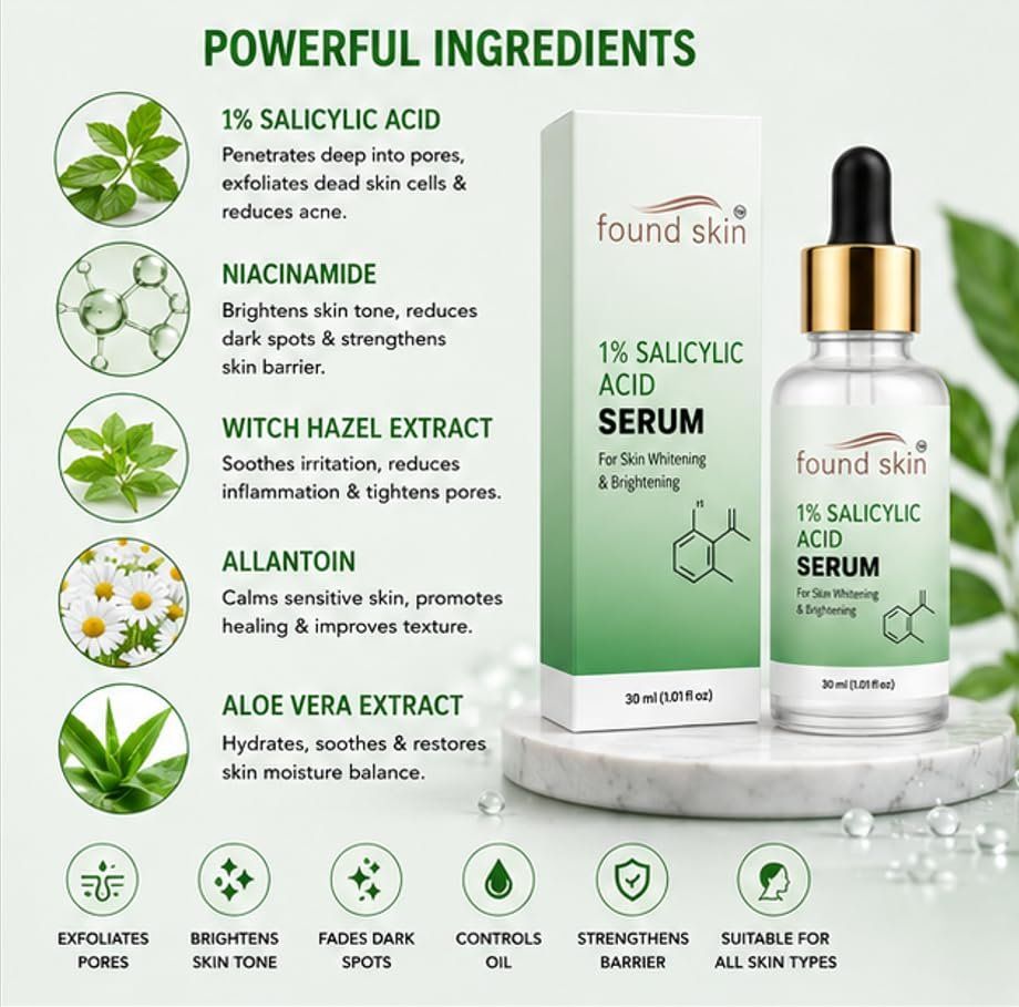 Found Skin 1% Salicylic Acid Face Serum 30ML image 4