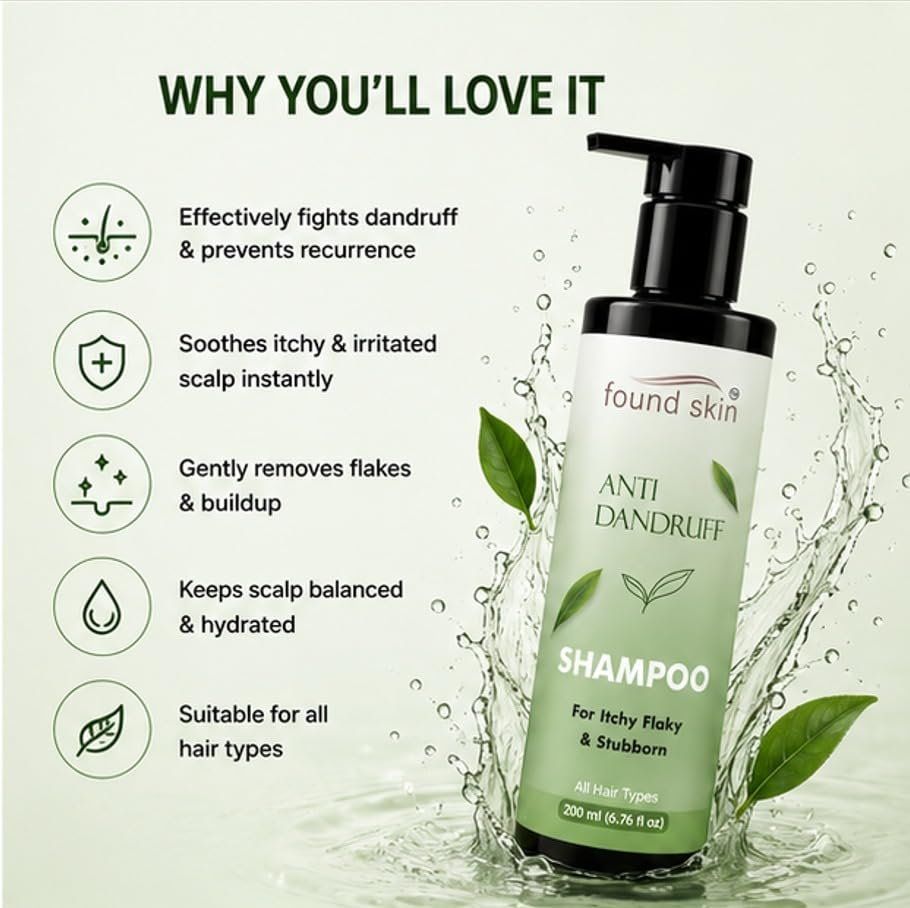 Found Skin Anti Dandruff Shampoo For Men & Women, 200ML image 4