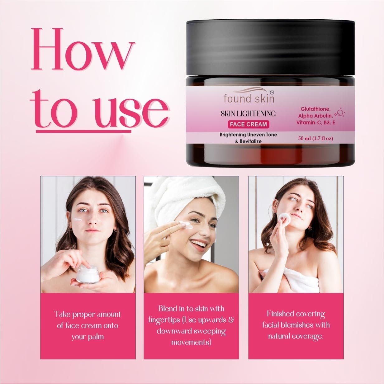 Found Skin Face Cream For Brightening &AMP; Even Skin Tone | Oil-free Hydration Moisturizer | Skin Rejuvenation Formula | Daily Use Cream For All Skin Types | 50 Ml image 4