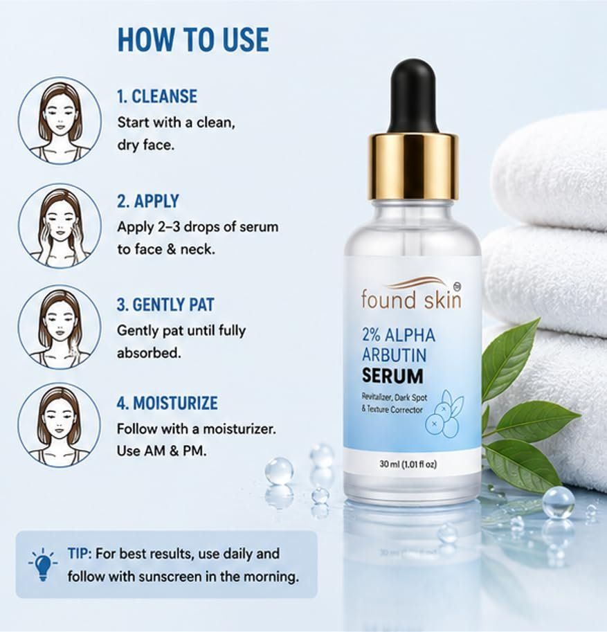Found Skin 2% Alpha Arbutin Face Serum 30ML image 5