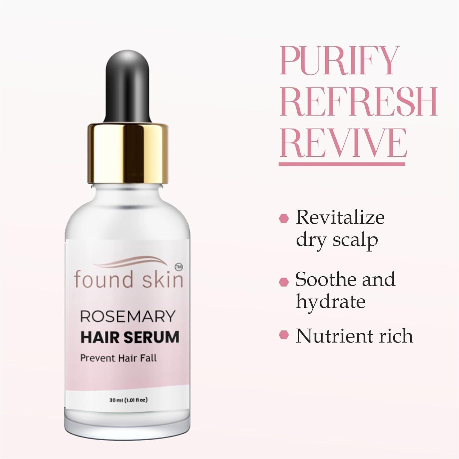 Found Skin Rosemary Hair Serum | Hair Fall Control & Scalp Treatment | Enriched With Biotin &AMP; Essential Oils | Promotes Hair Growth &AMP; Strength | 30ML image 5