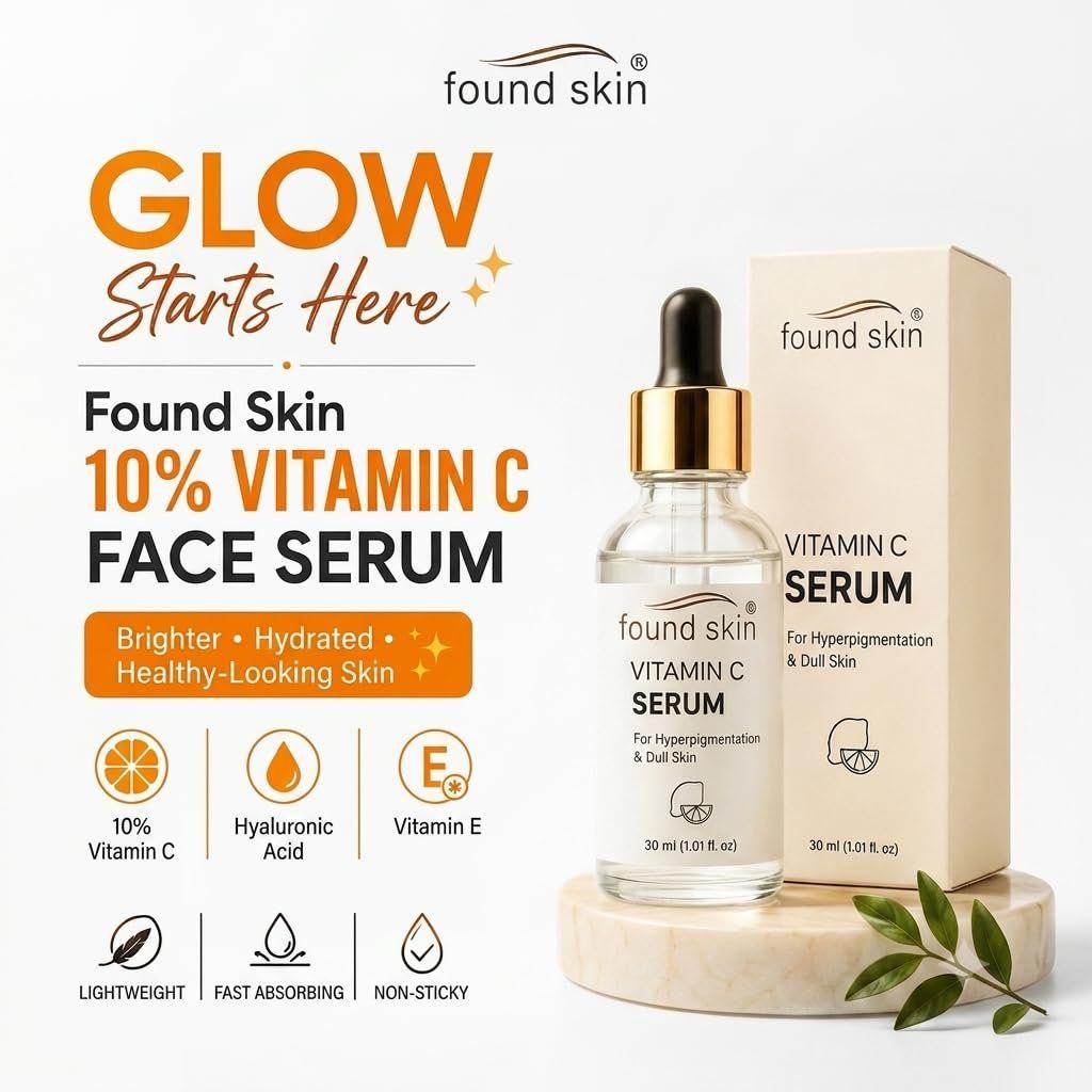 Found Skin 10% Vitamin C Face Serum With Niacinamide 30ML For Men & Women image 5