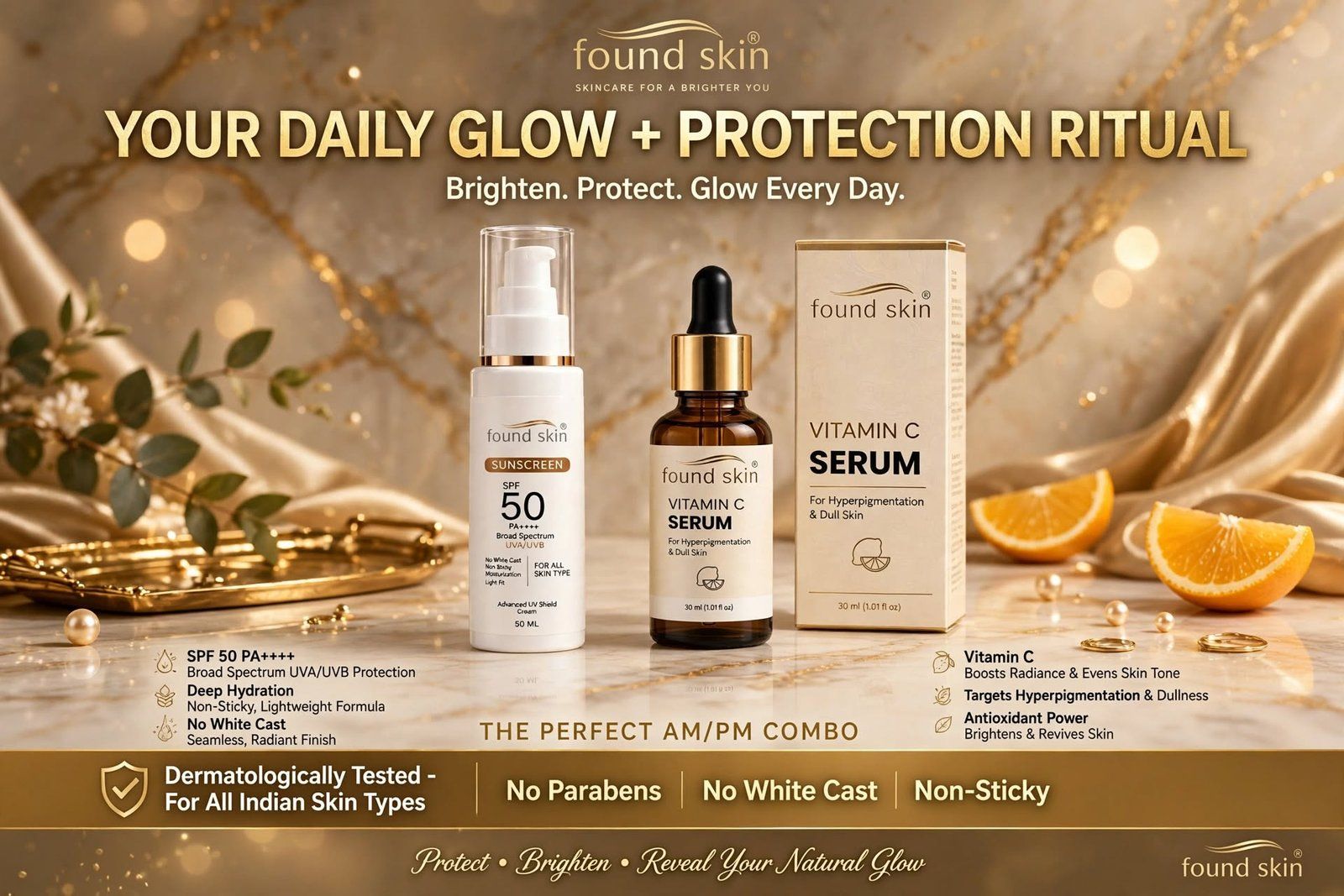Found Skin Vitamin C Serum + Spf 50 Pa++++ Sunscreen Combo image 5