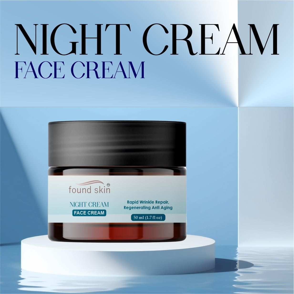 Found Skin Night Cream For Skin Brightening &AMP; Rejuvenation | Oil-free Hydration Moisturizer | Overnight Repair Cream For All Skin Types | 50 Ml image 5