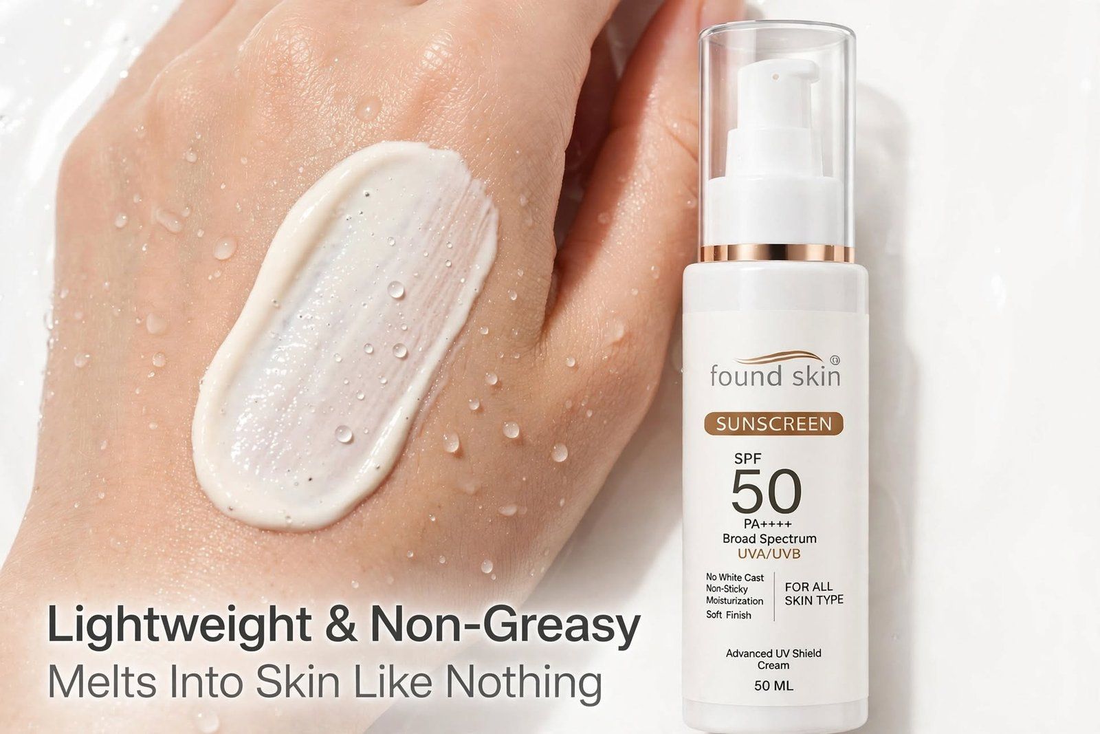 Found Skin Sunscreen Spf 50 Pa++++ Broad Spectrum, No White Cast, Deep Moisturisation, Matte Finish, For All Skin Types (50 Gm) image 6