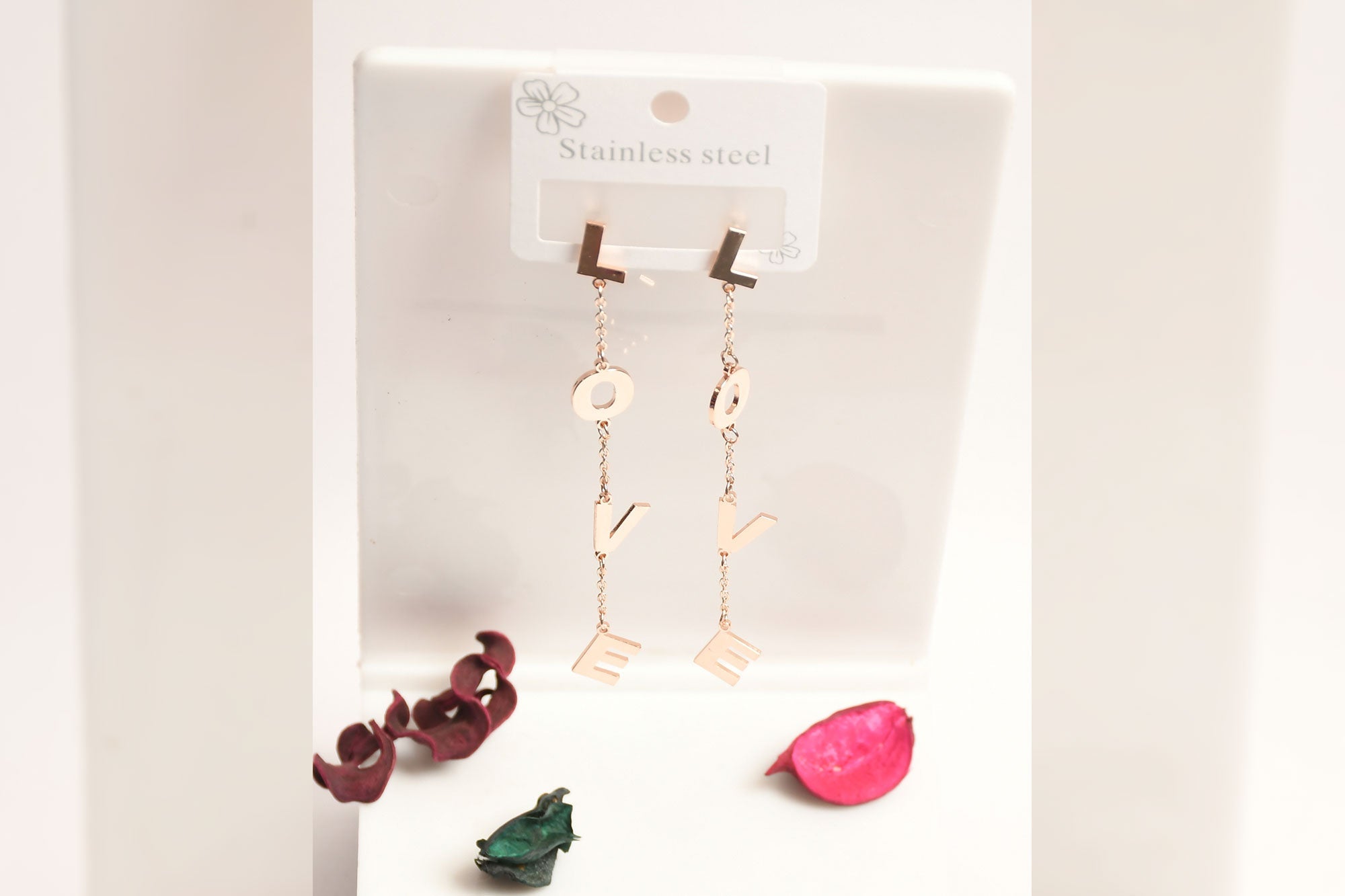 Love Gold Long Earrings