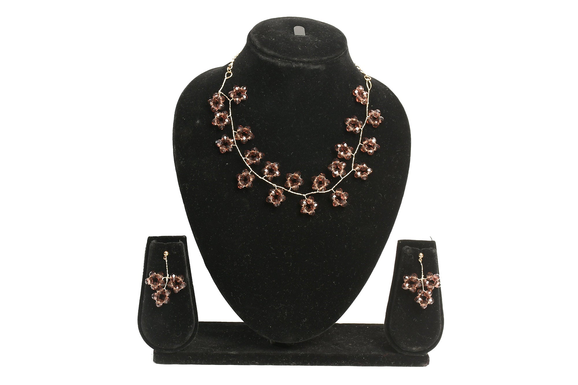 Colour Rondelle Beads Necklace, With Drop Earrings