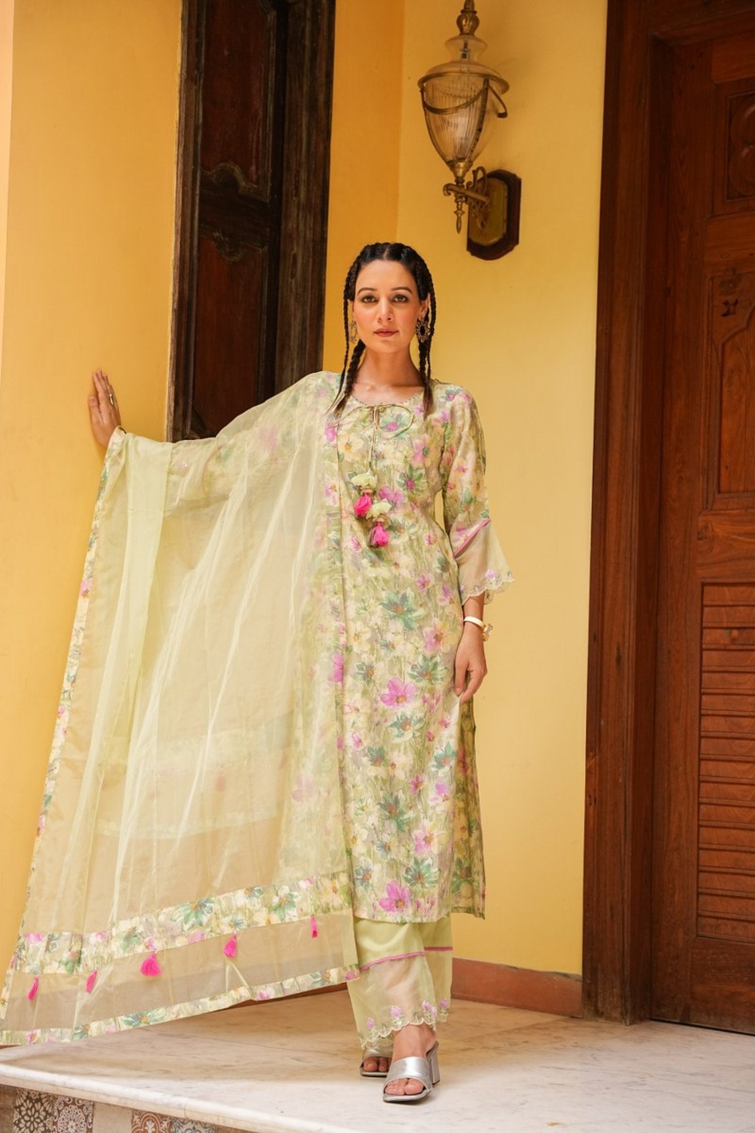 Viscose Print With Zardori Work