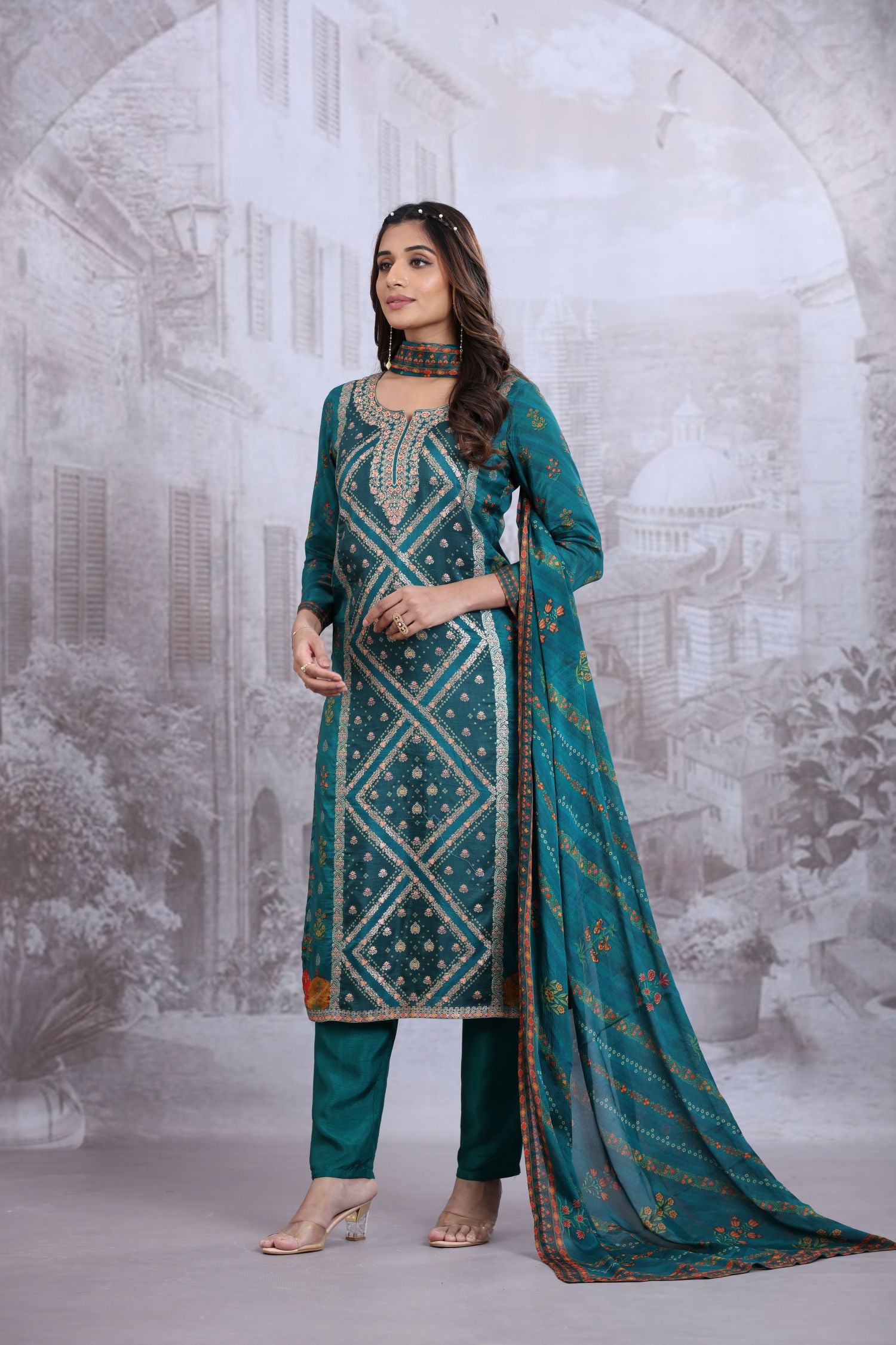 Silken Serenity Three Piece Kurta Set image 2