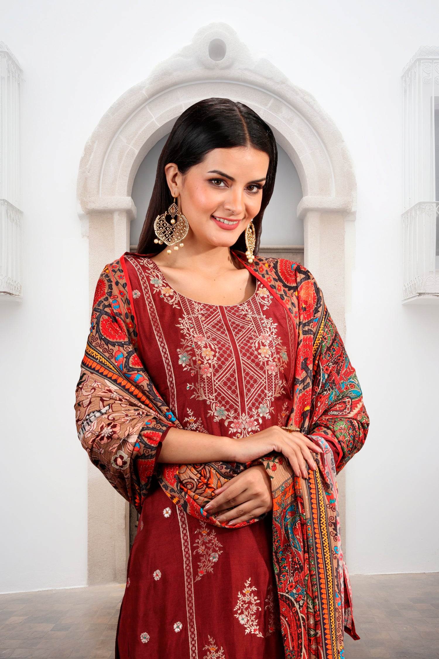 Elegance In Silk Three Piece Kurta Set image 2