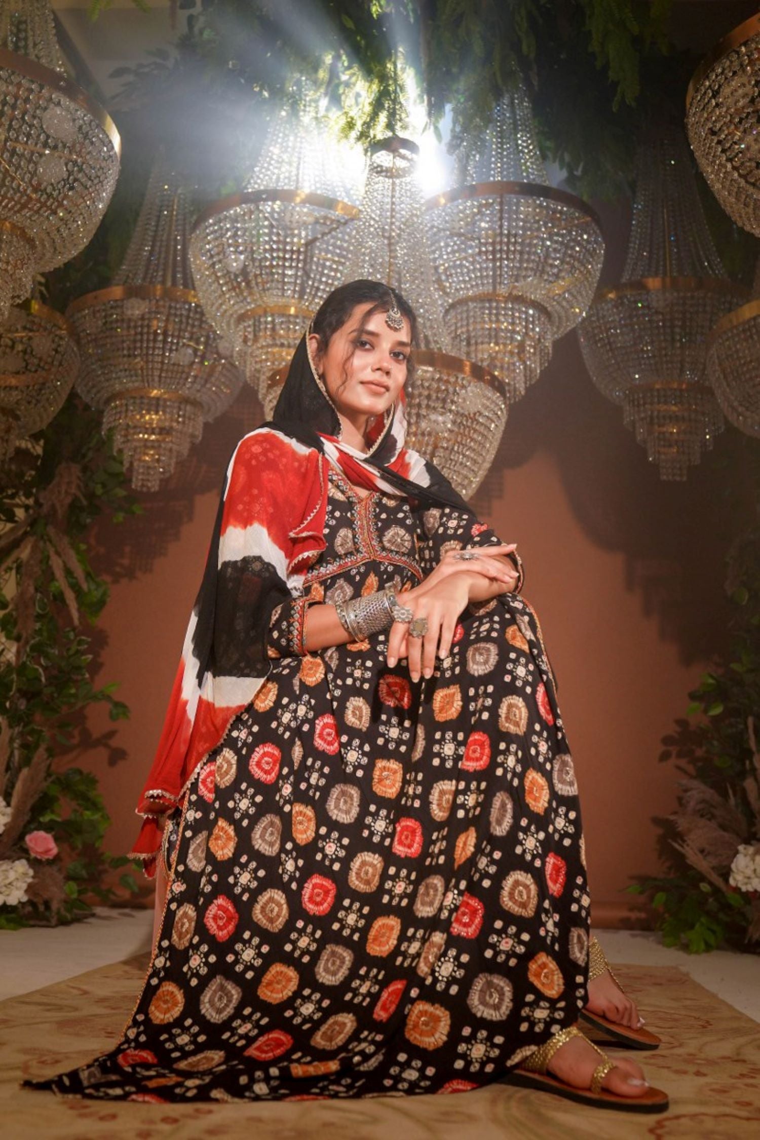 Navratri Couture Bandhni Print image 2