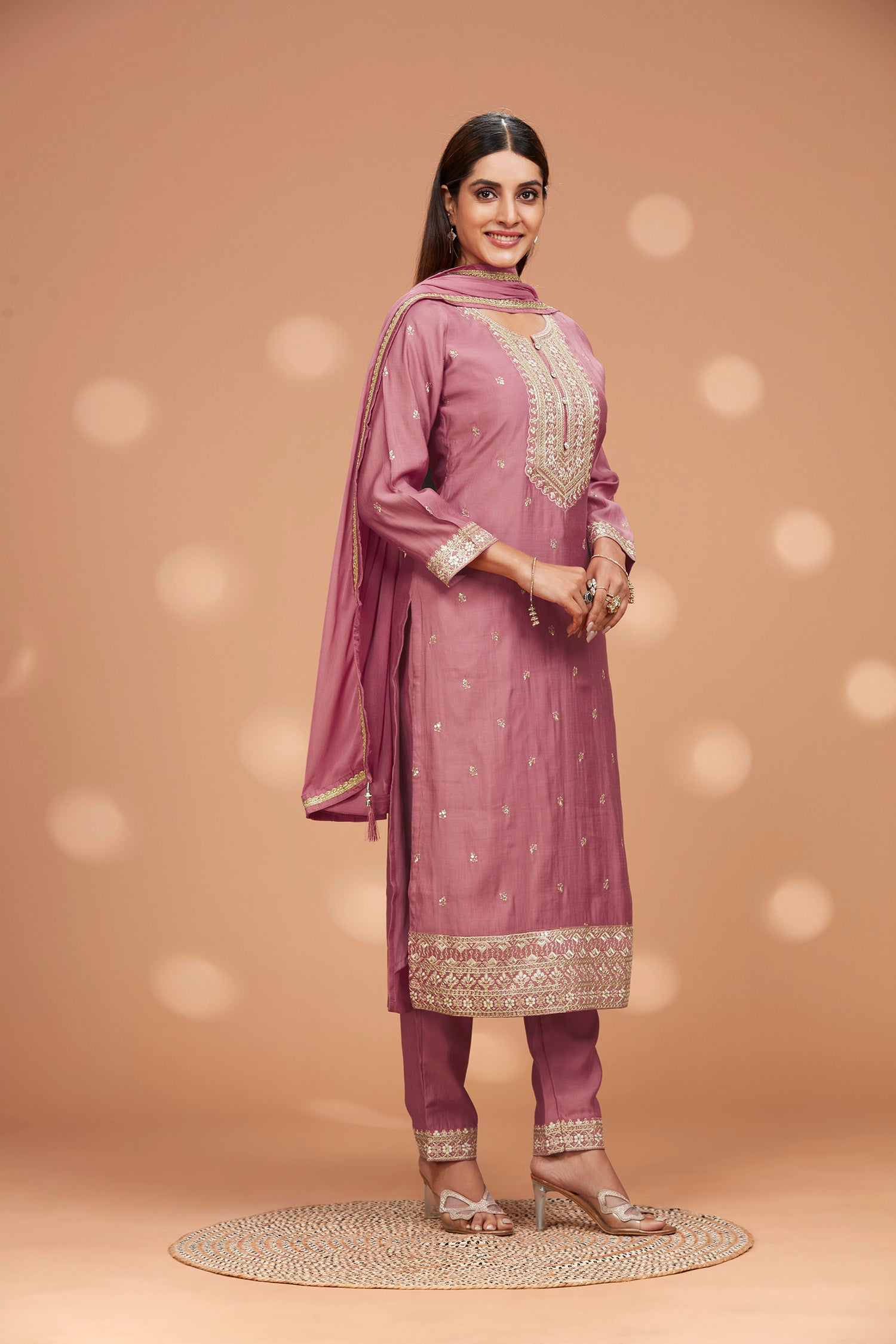 Three- Piece Embordered Silk Blend Kurta With Pants And Dupatta image 2