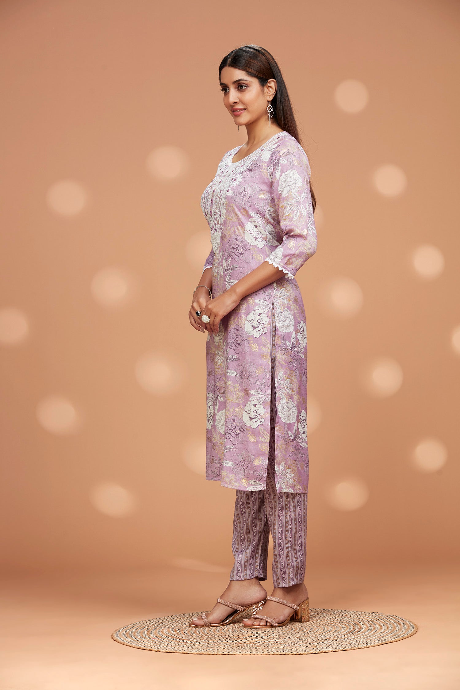Two-piece Printed Rayon Kurta Set image 2