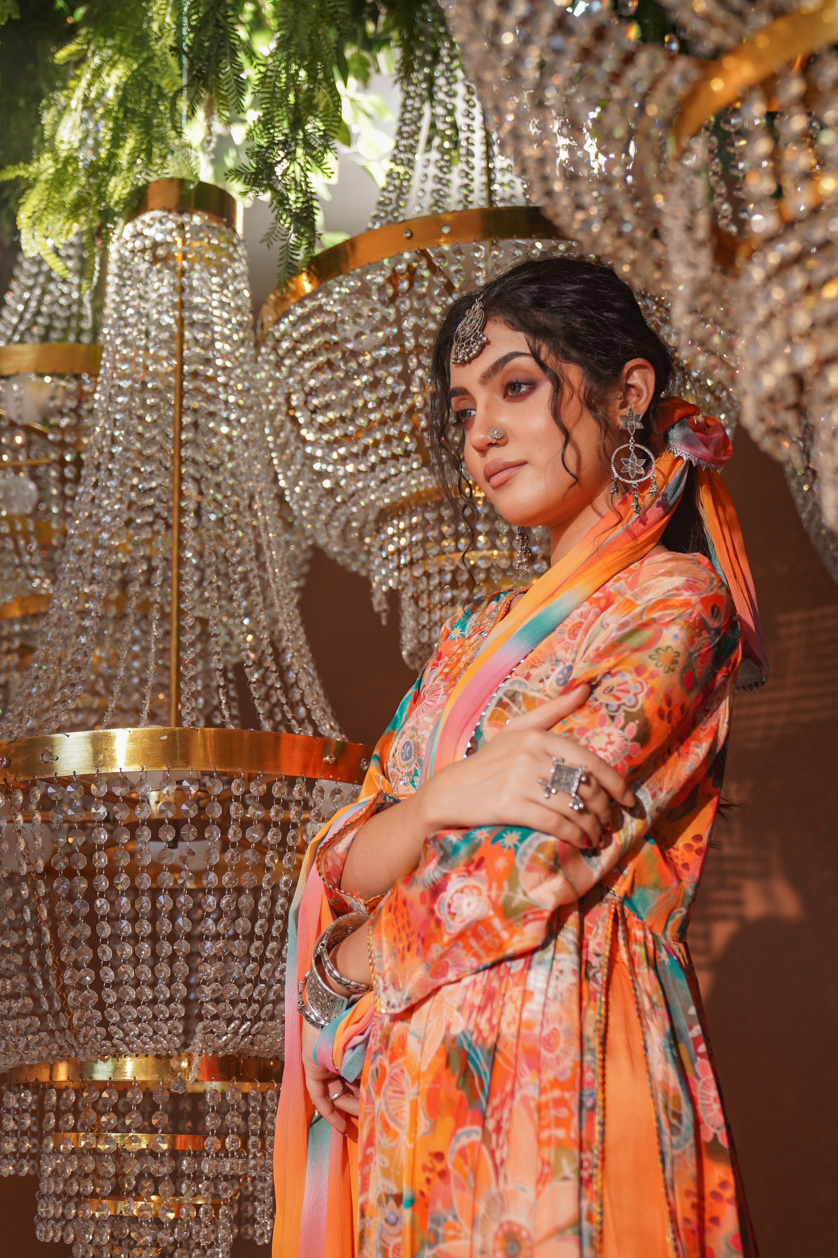 Alia Style Crepe Long-slit Kurta Set image 4
