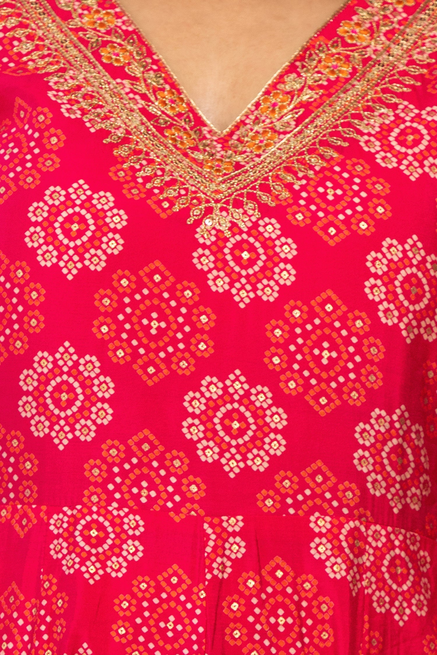 Bandhini Three-piece Kurta Suit Set image 4