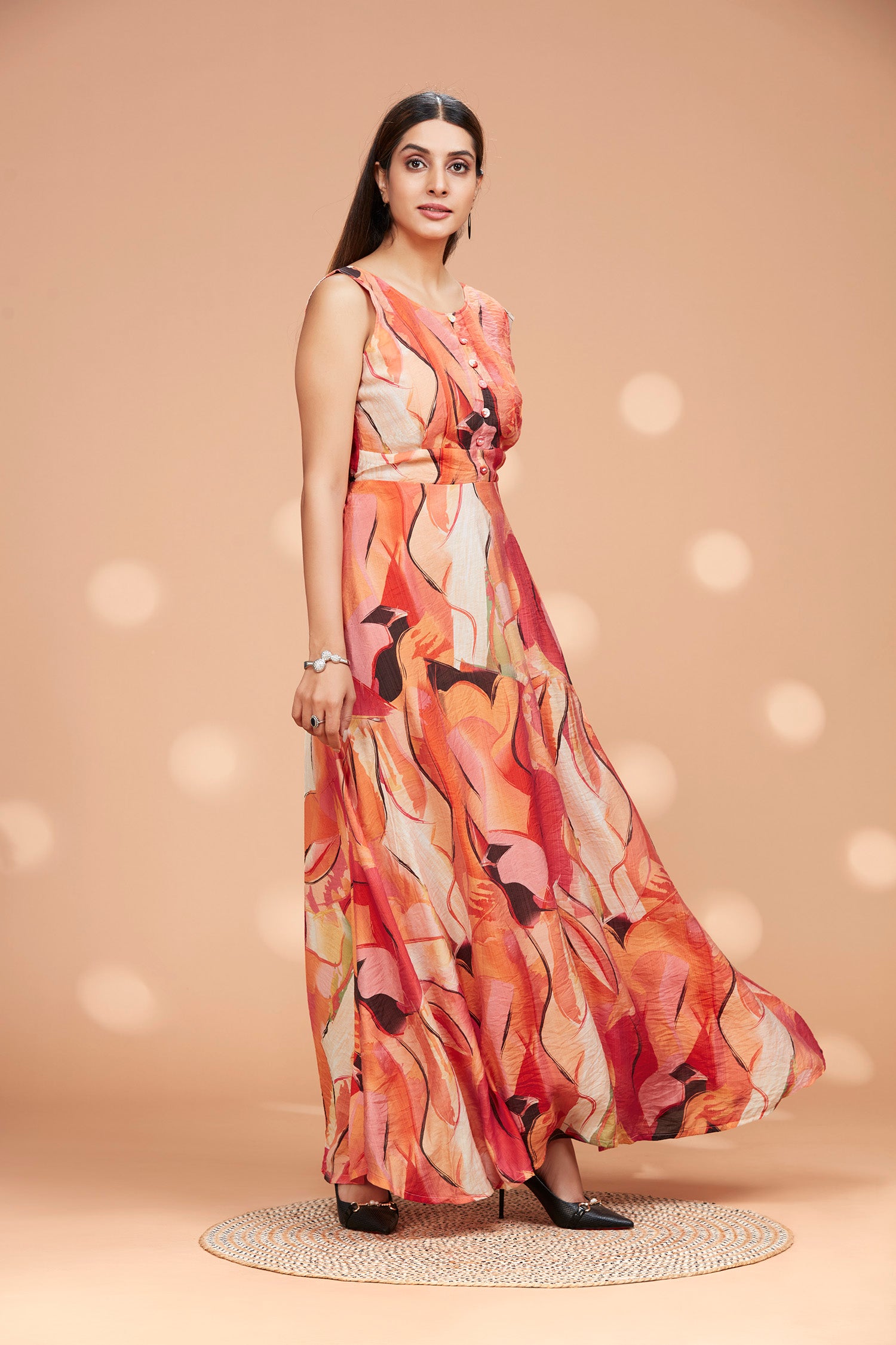Cotton Flowy Sleeveless Long Gown (COPY) image 2