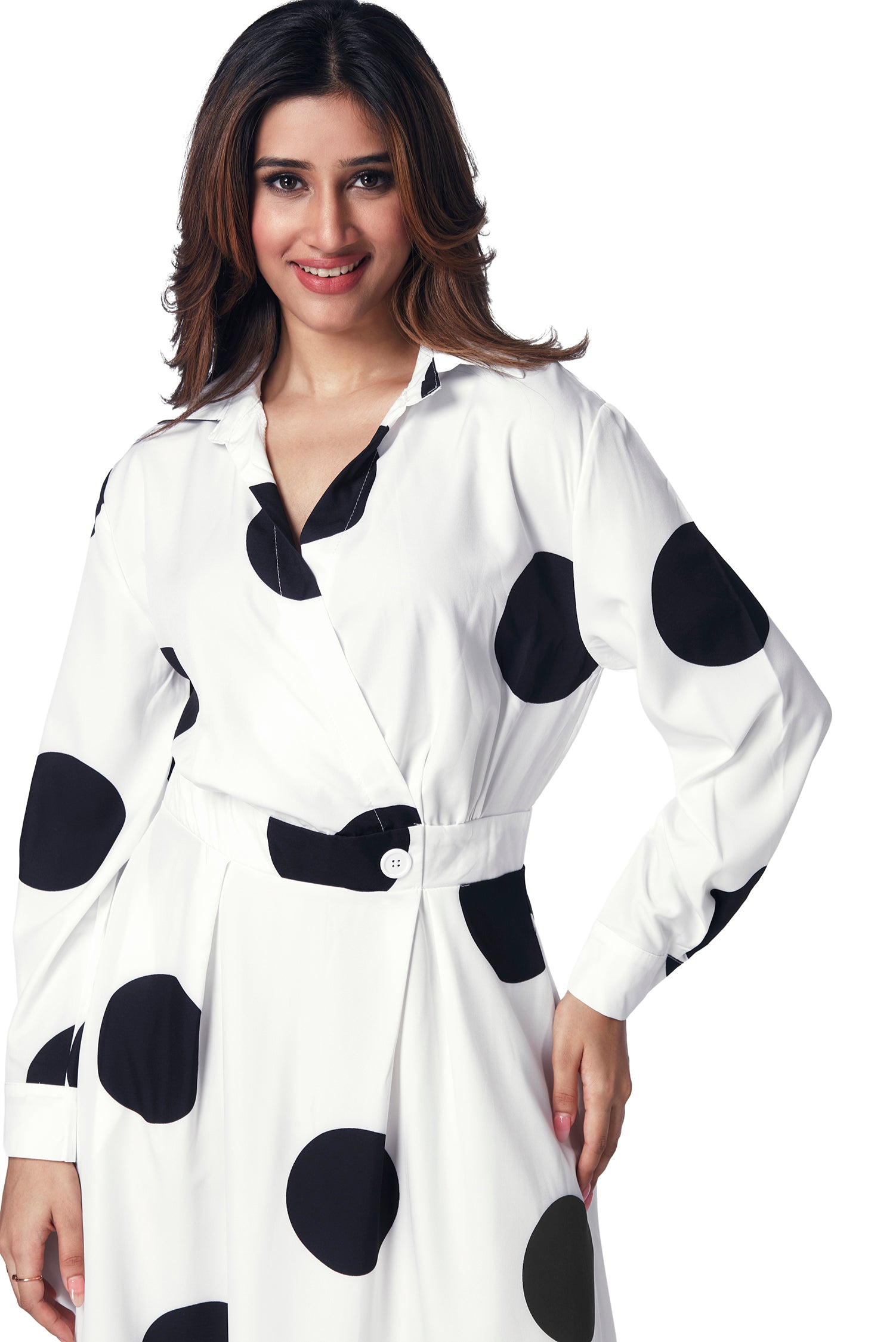 Polka Dots Dress With Belt image 2