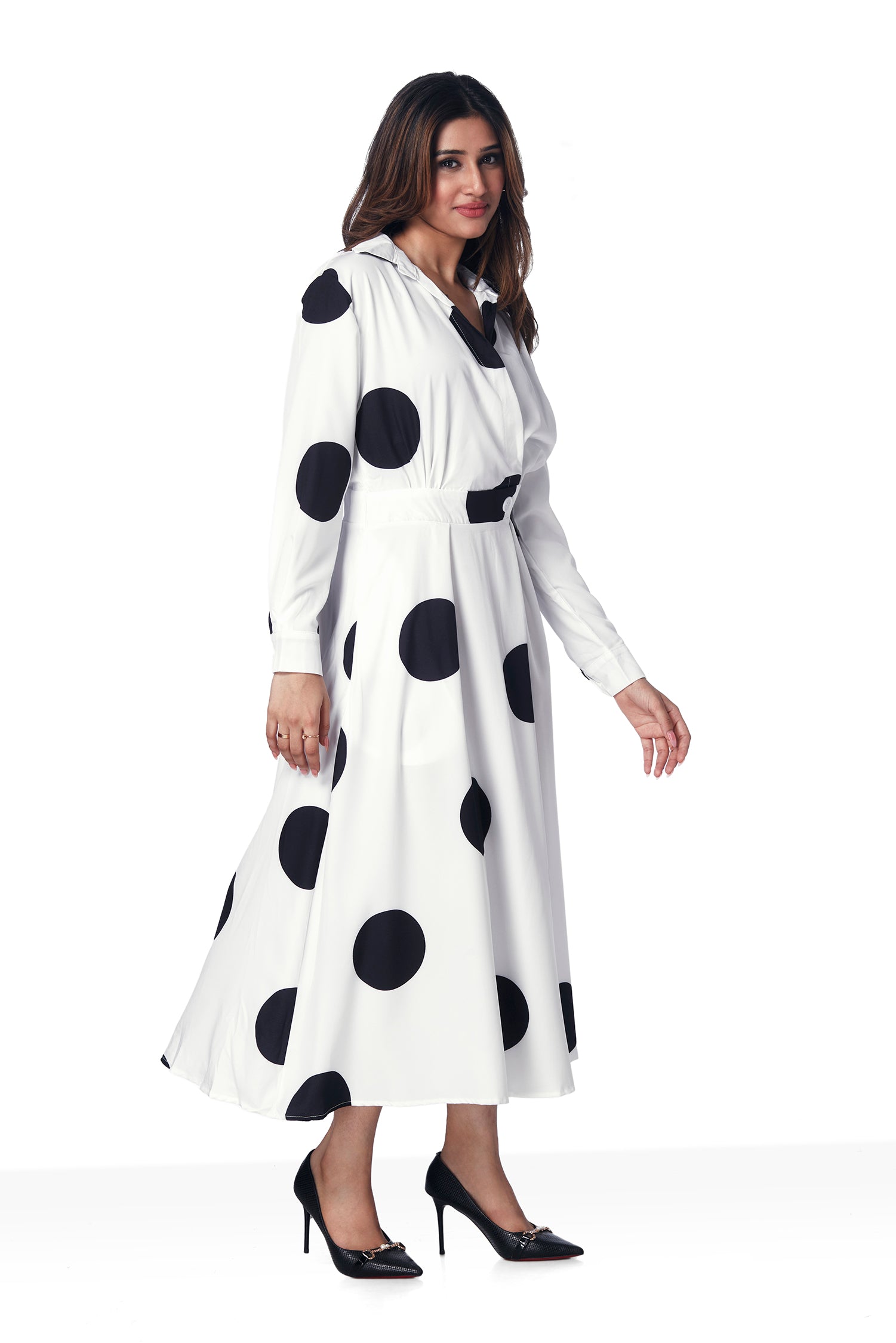 Polka Dots Dress With Belt image 3
