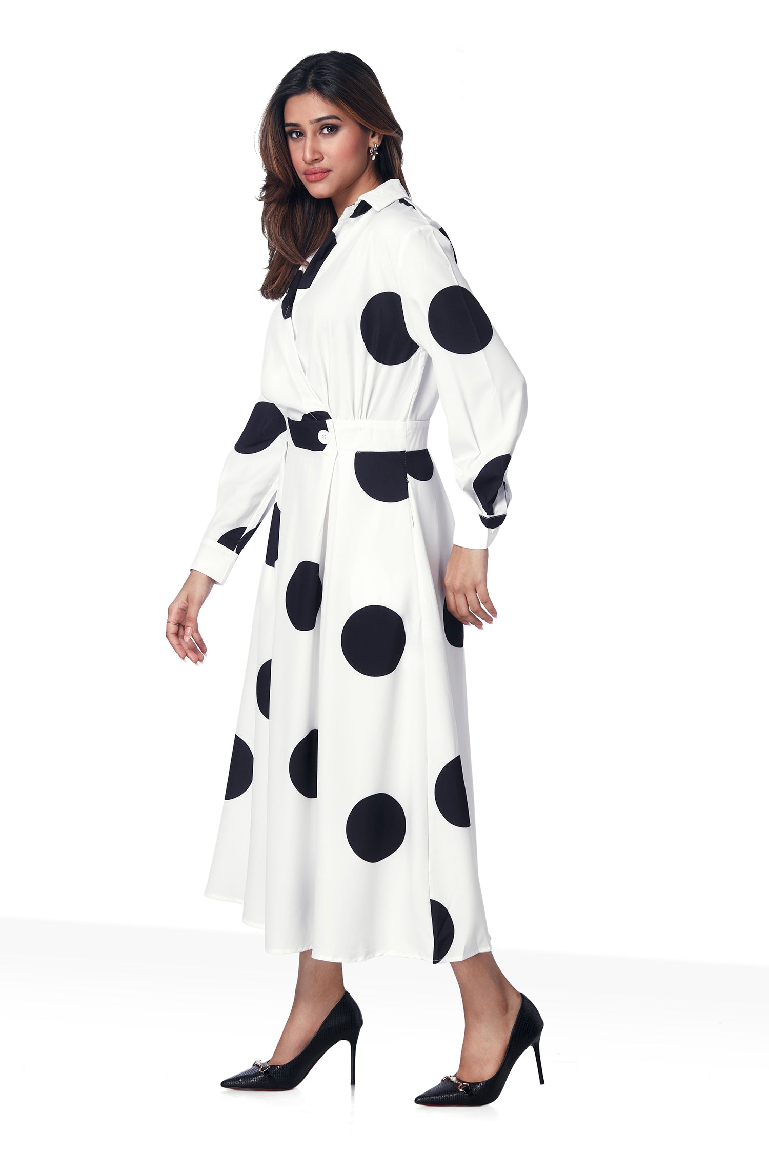 Polka Dots Dress With Belt image 4
