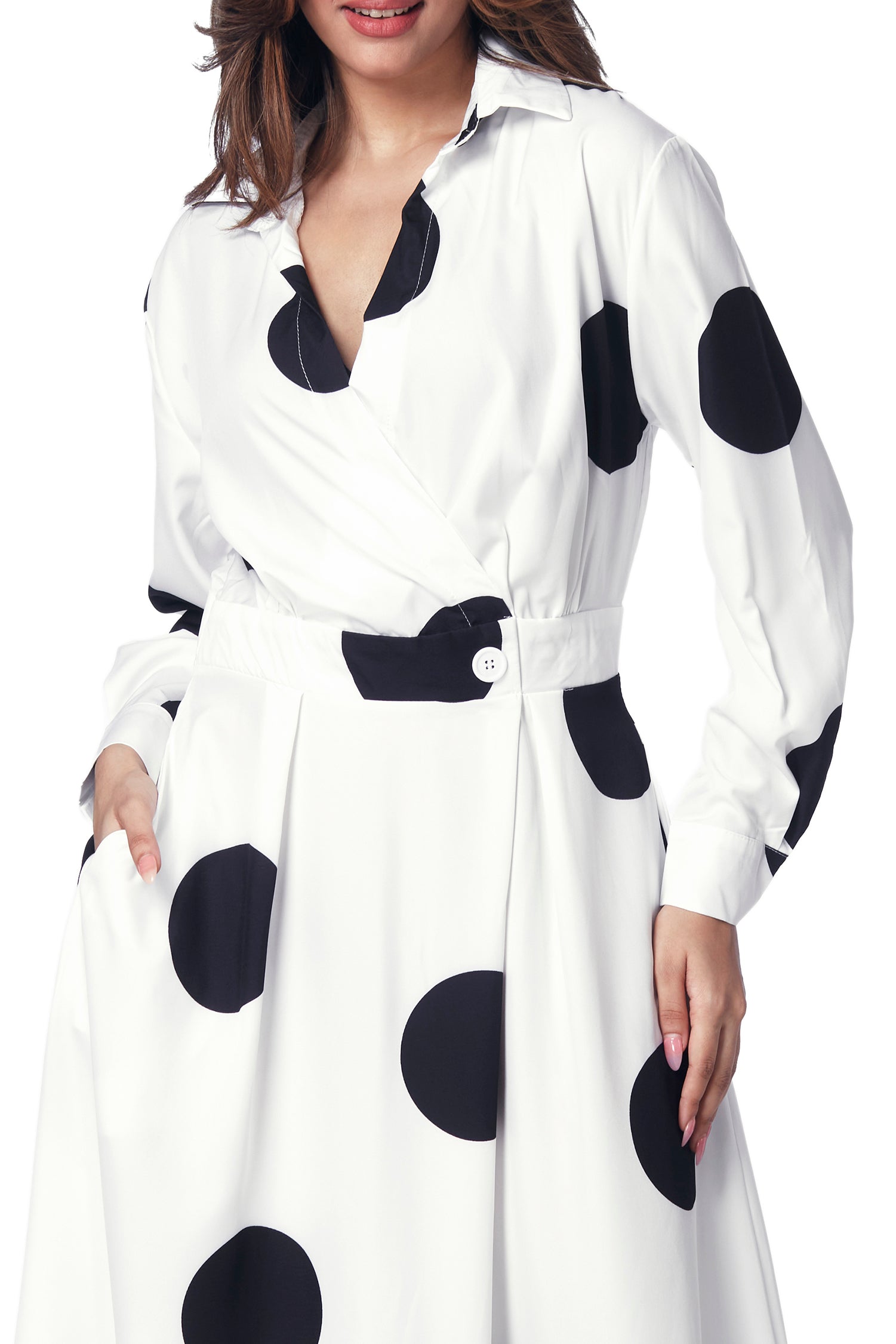 Polka Dots Dress With Belt image 5