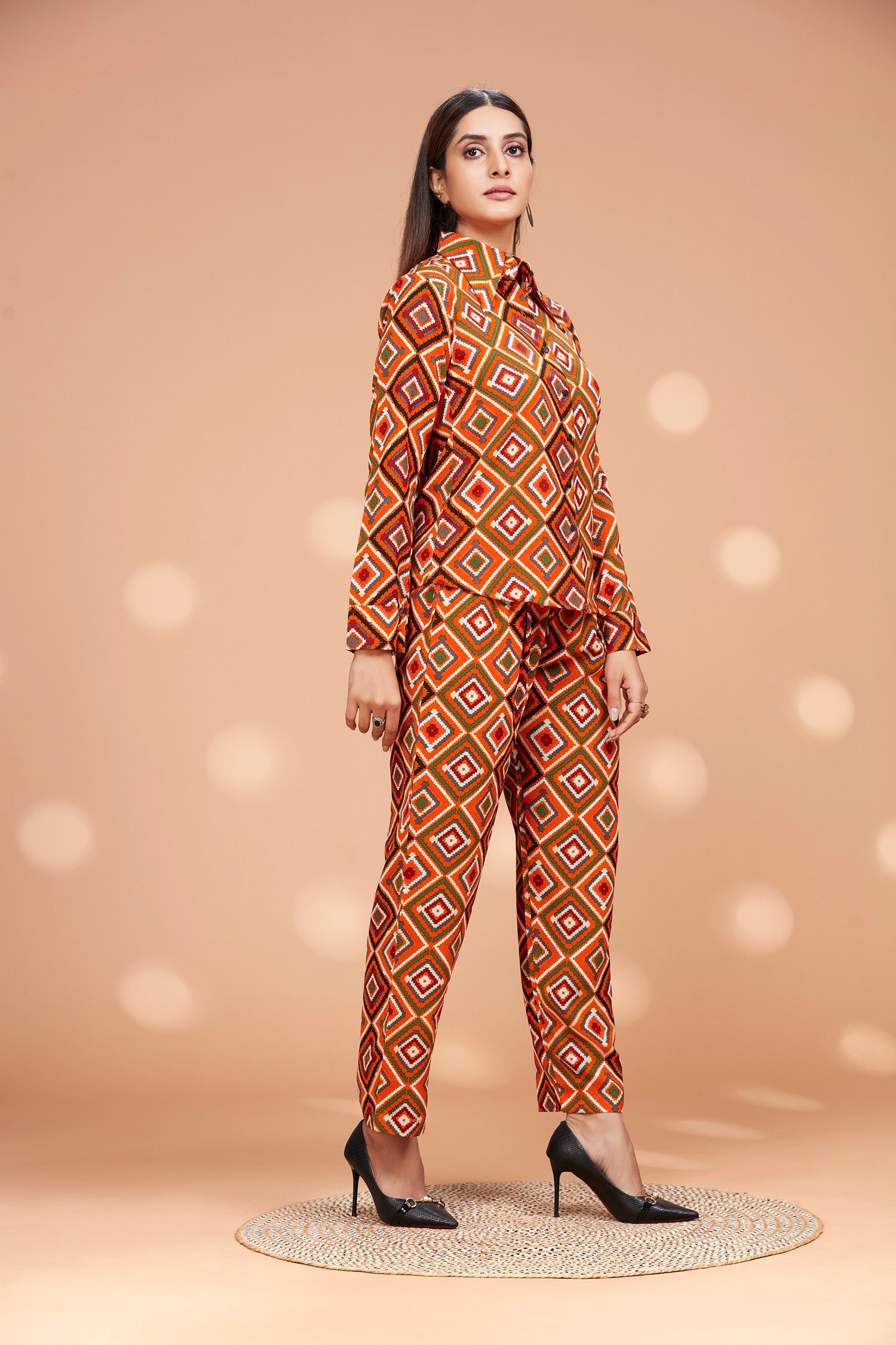 Honeybee Pattern Multi Color Co-ord Set (ORANGE) image 2