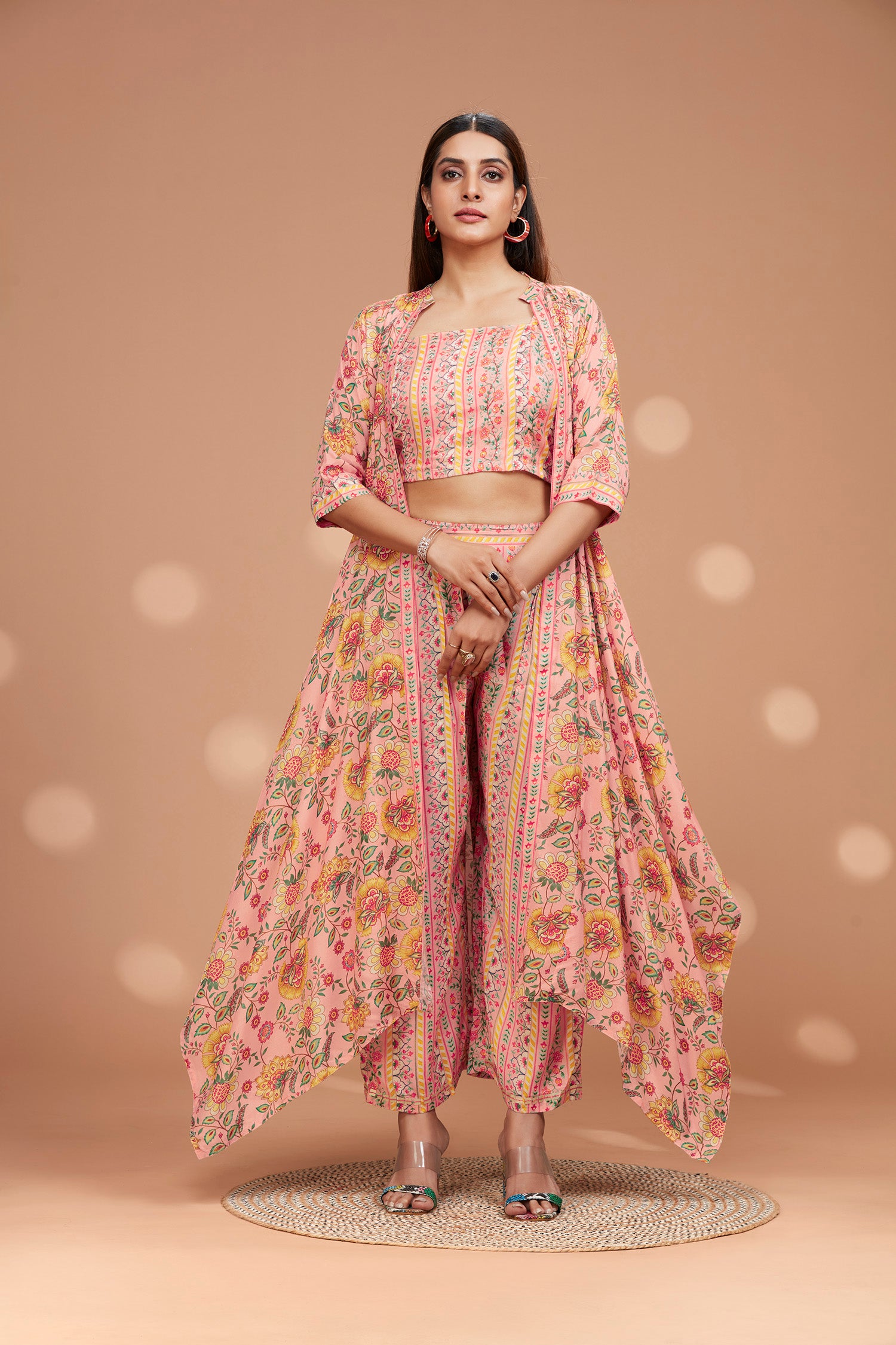 Muslin Co-ord Set With Spaghetti Top And Shrug